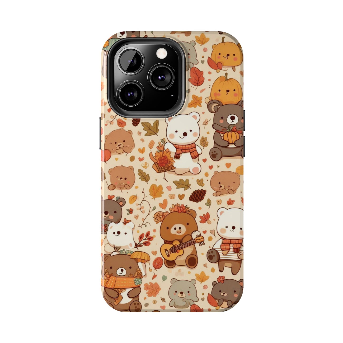 Cute Bear Phone Case - Durable Tough Cases for Animal Lovers, Gift for Kids, Cute Fall Decor, Whimsical Accessories, Fun Style