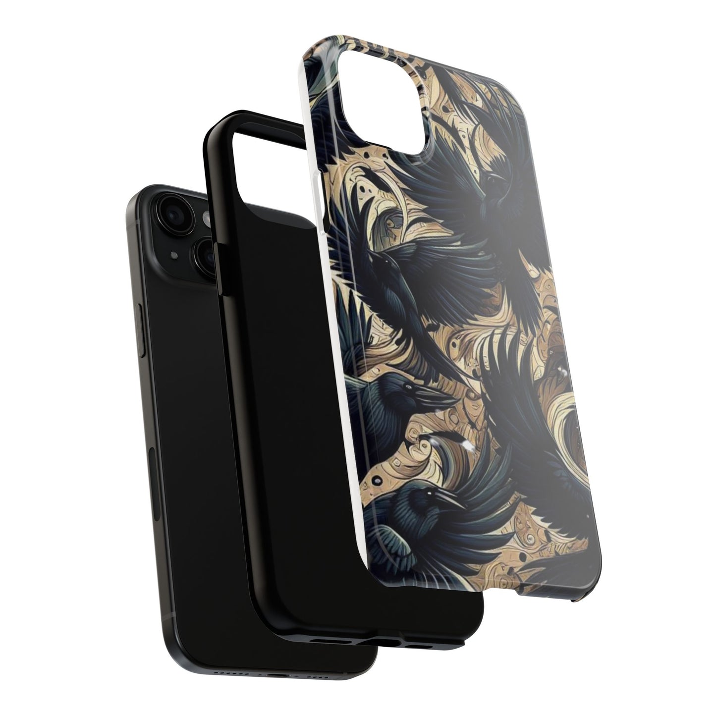 Bold Raven Phone Case | Tough and Protective | Unique Bird Design | Gift for Nature Lovers | Halloween and Fall Decor