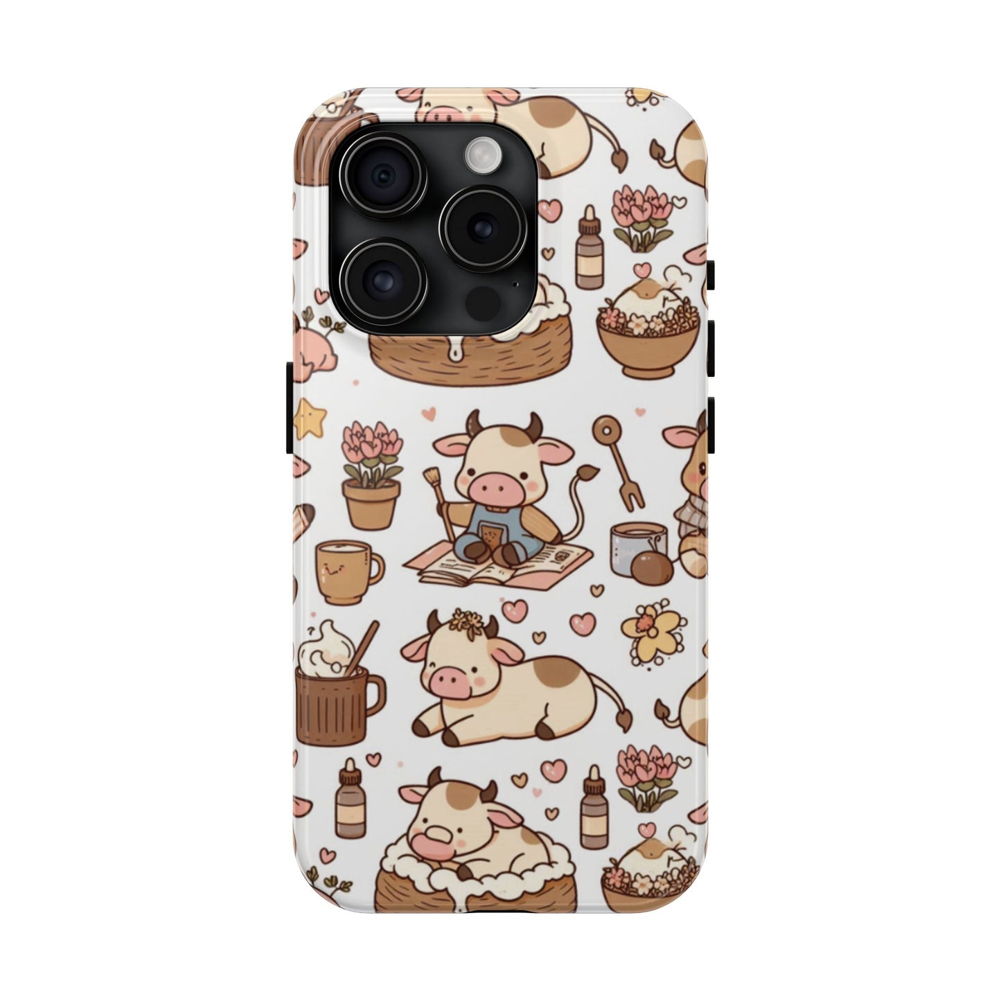 Cute Cow Phone Case, Tough Cow Themed Case, Animal Lover Gift, Durable Phone Protector, Fun Cow Print Design, Ideal for Birthdays