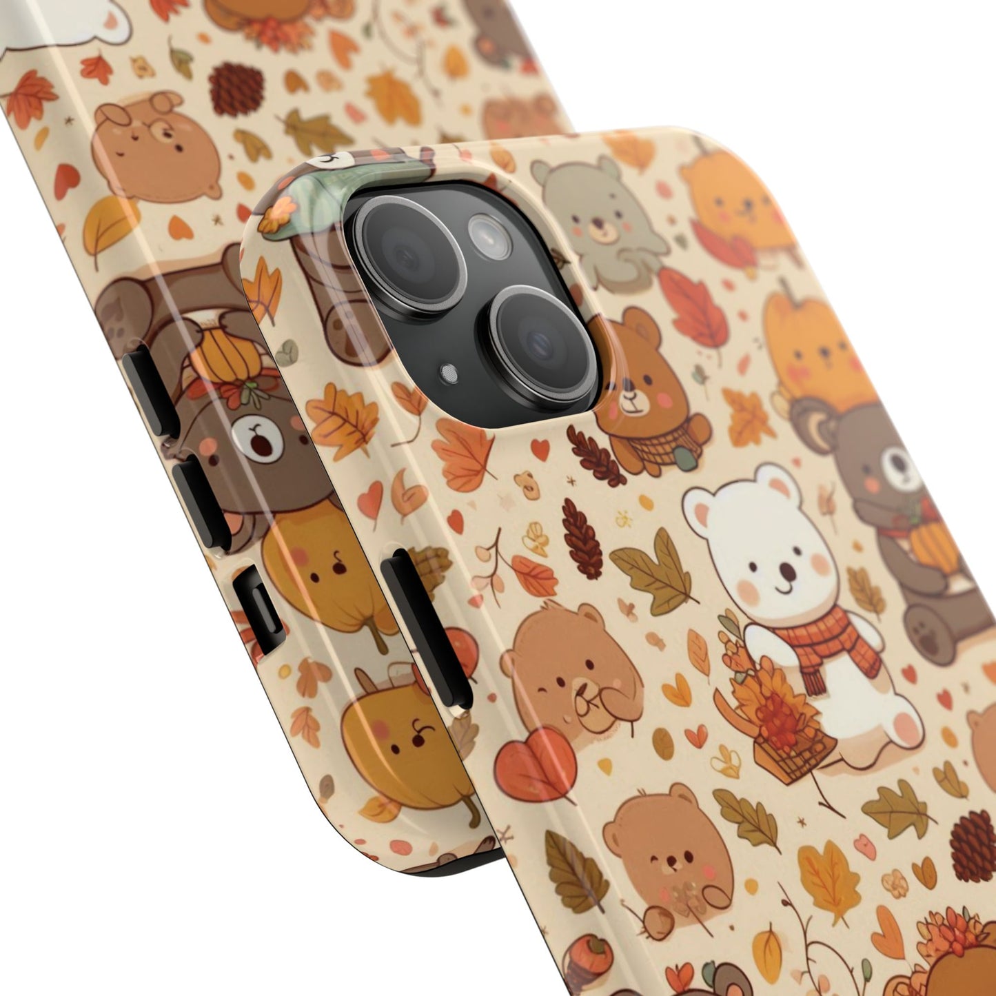 Cute Bear Phone Case - Durable Tough Cases for Animal Lovers, Gift for Kids, Cute Fall Decor, Whimsical Accessories, Fun Style