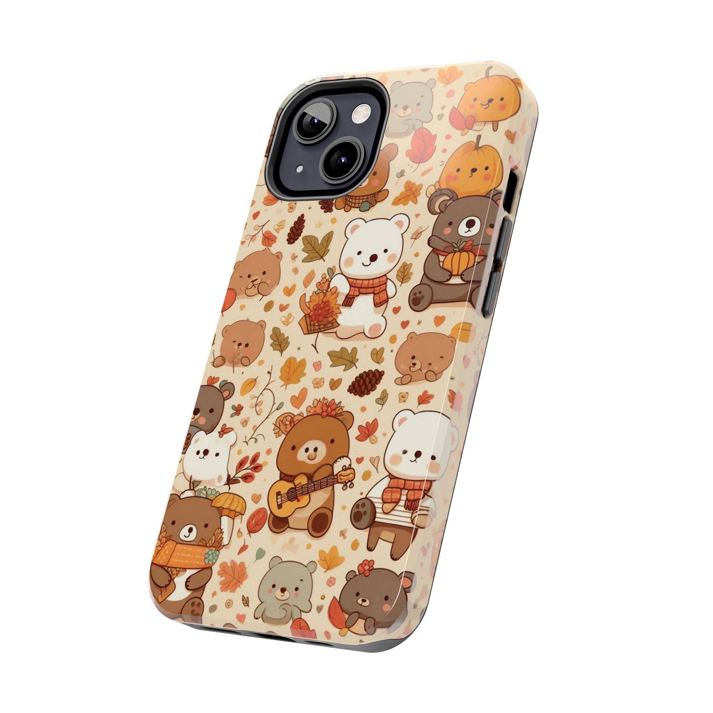 Cute Bear Phone Case - Durable Tough Cases for Animal Lovers, Gift for Kids, Cute Fall Decor, Whimsical Accessories, Fun Style