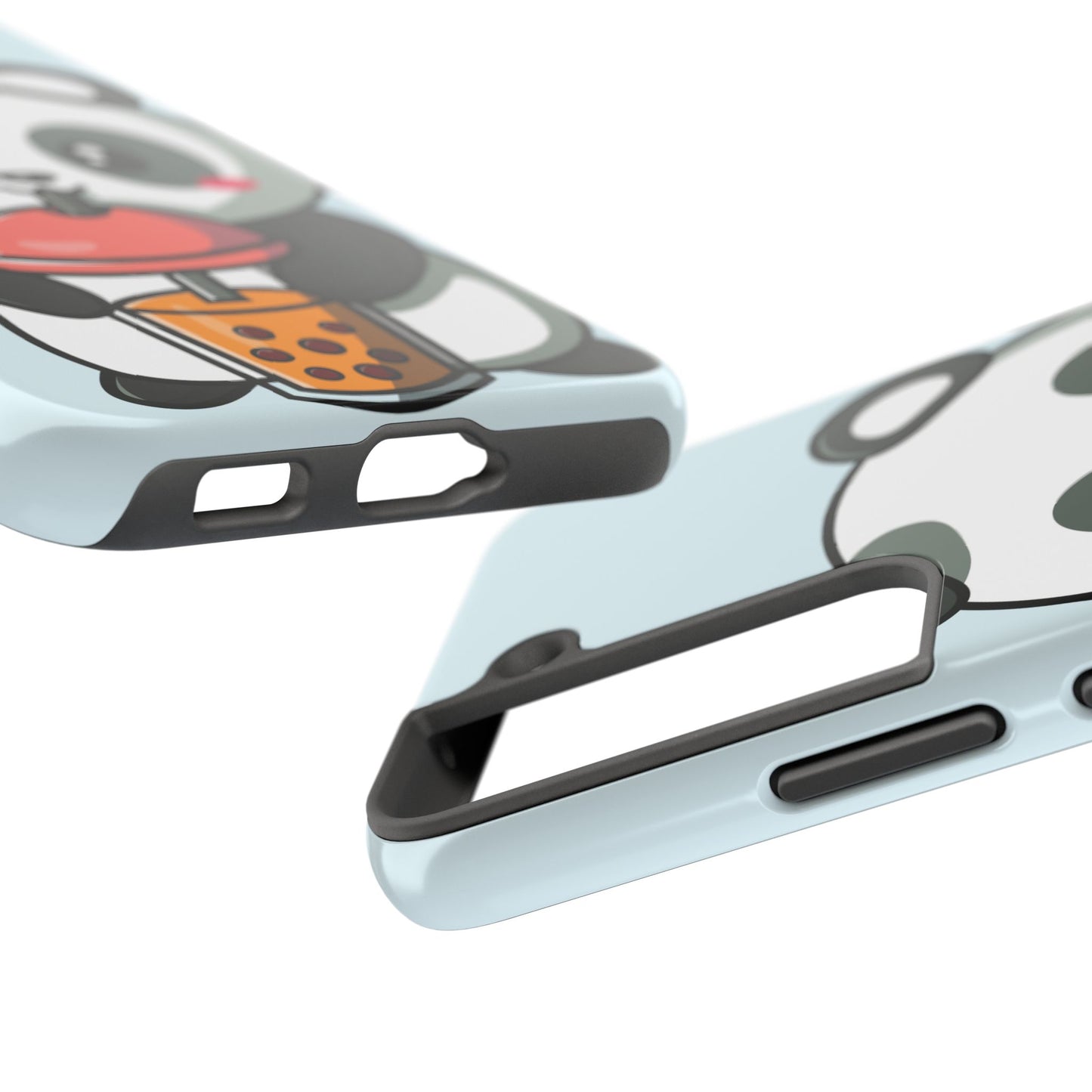 Cute Panda Phone Case with Bubble Tea Design, Tough Phone Cases, Cartoon Character Accessories, Gift for Her, Fun Mobile Cover