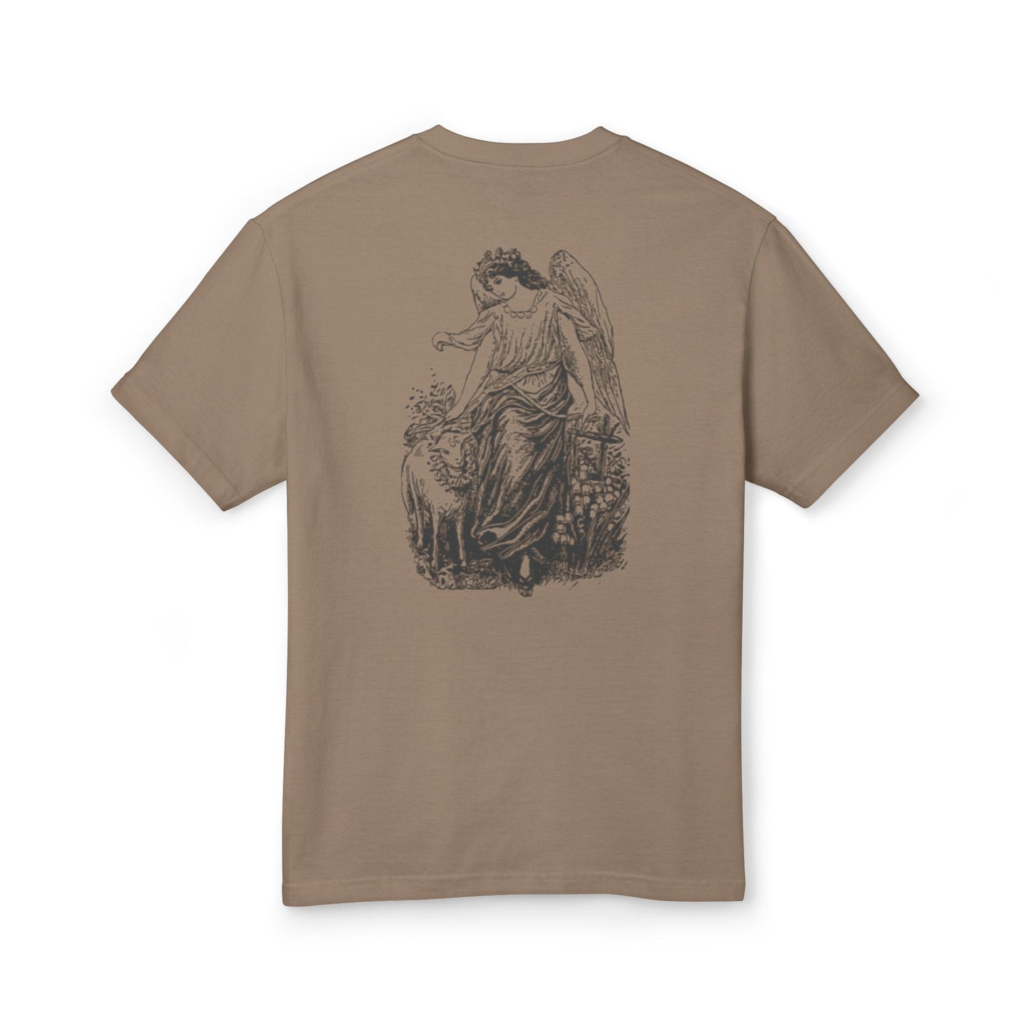 Vintage Angel & Sheep Graphic Tee - Unisex Heavyweight Cotton T-Shirt