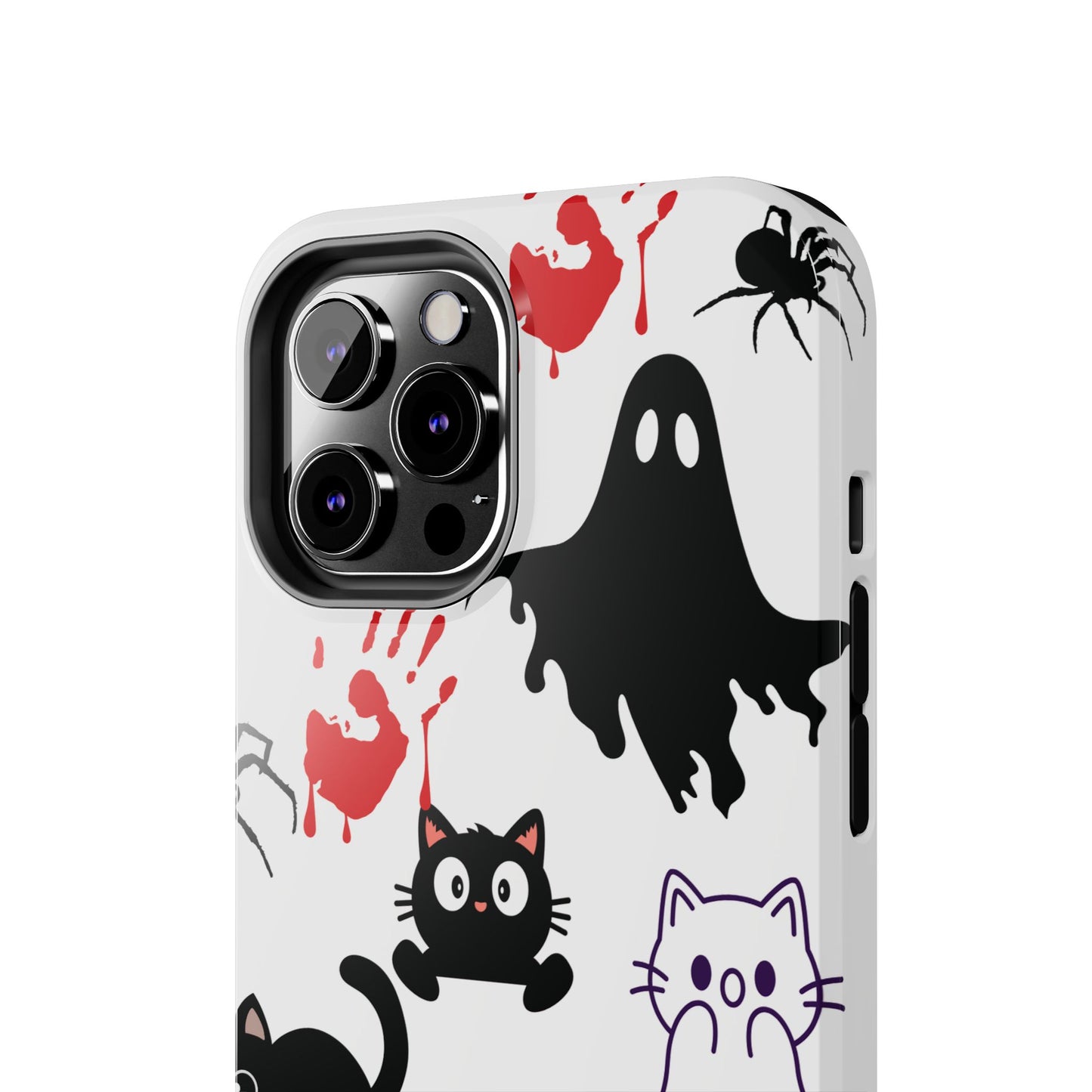 Halloween Phone Cases, Spooky Phone Cover, Cat & Ghost Design, Tough Case for Gifting, Fun and Festive