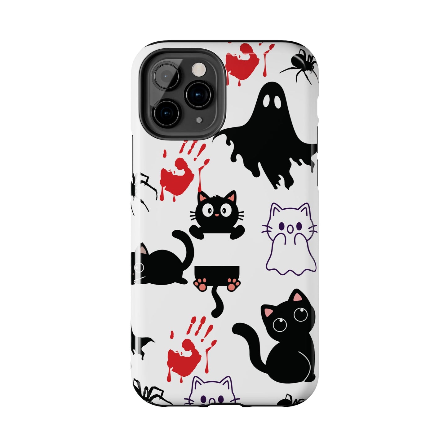 Halloween Phone Cases, Spooky Phone Cover, Cat & Ghost Design, Tough Case for Gifting, Fun and Festive