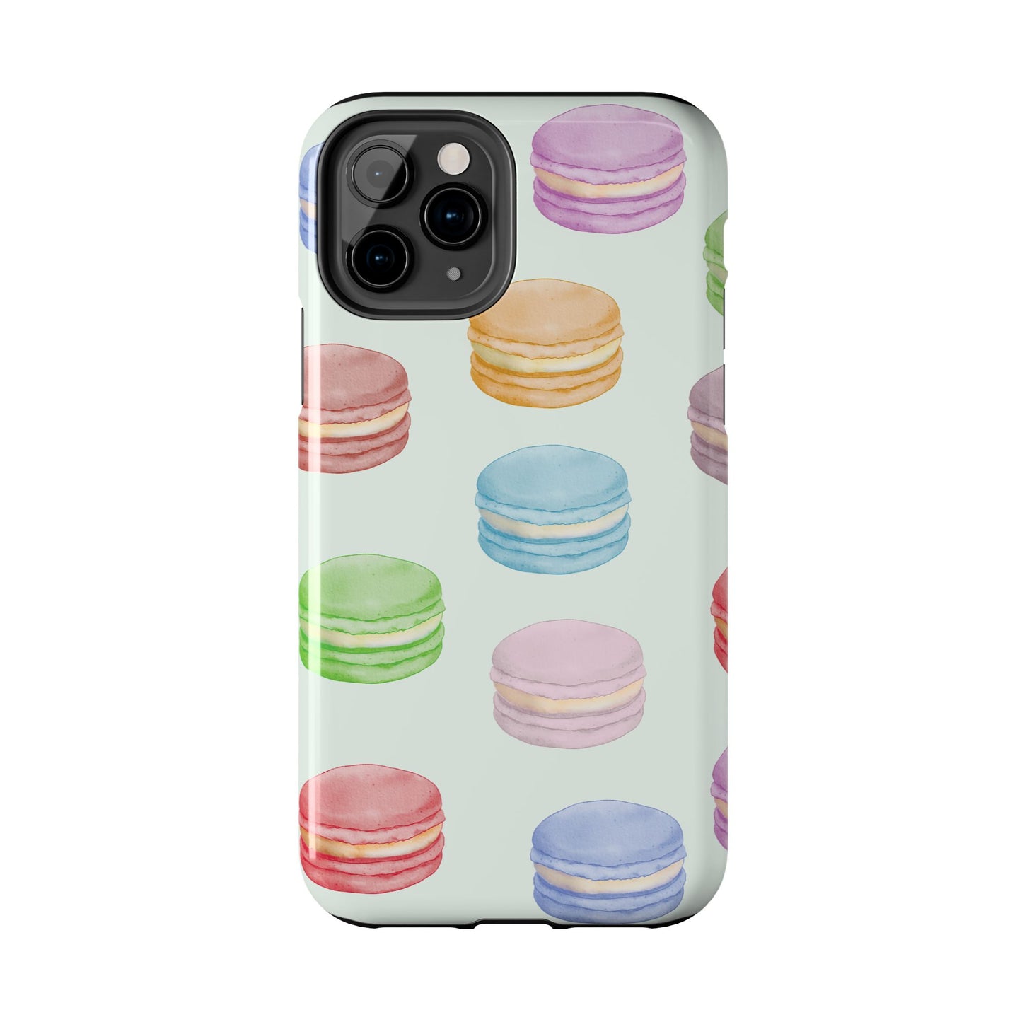 Cute Macaron Phone Case, Tough Phone Cases, Floral Phone Cover, Pastel Phone Case, Gift for Foodies, Spring Accessories
