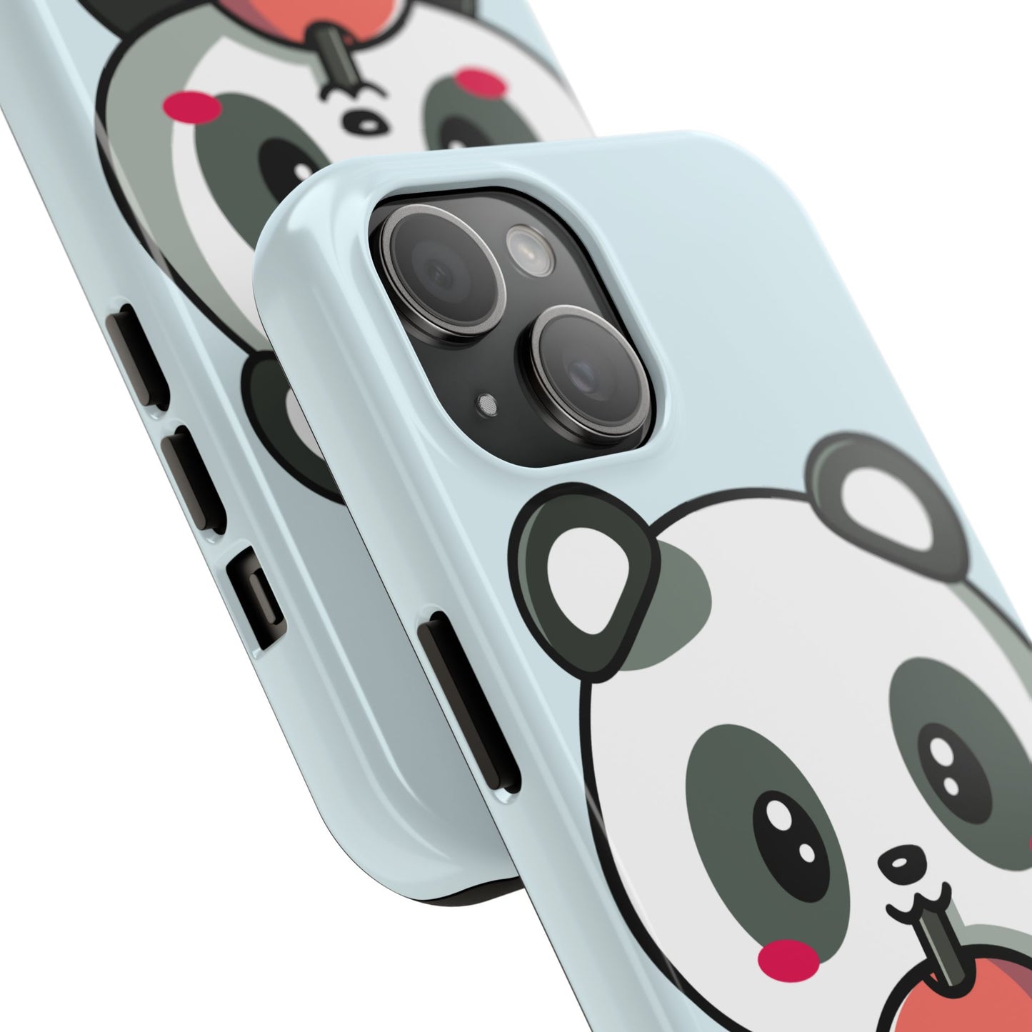 Cute Panda Phone Case with Bubble Tea Design, Tough Phone Cases, Cartoon Character Accessories, Gift for Her, Fun Mobile Cover