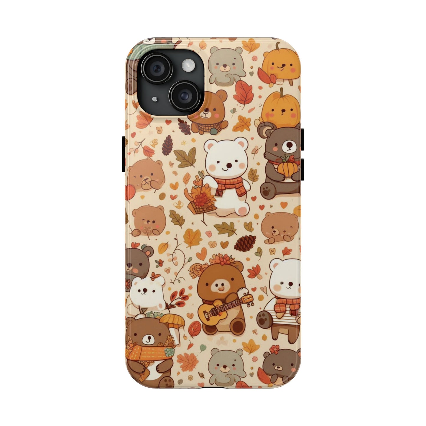 Cute Bear Phone Case - Durable Tough Cases for Animal Lovers, Gift for Kids, Cute Fall Decor, Whimsical Accessories, Fun Style
