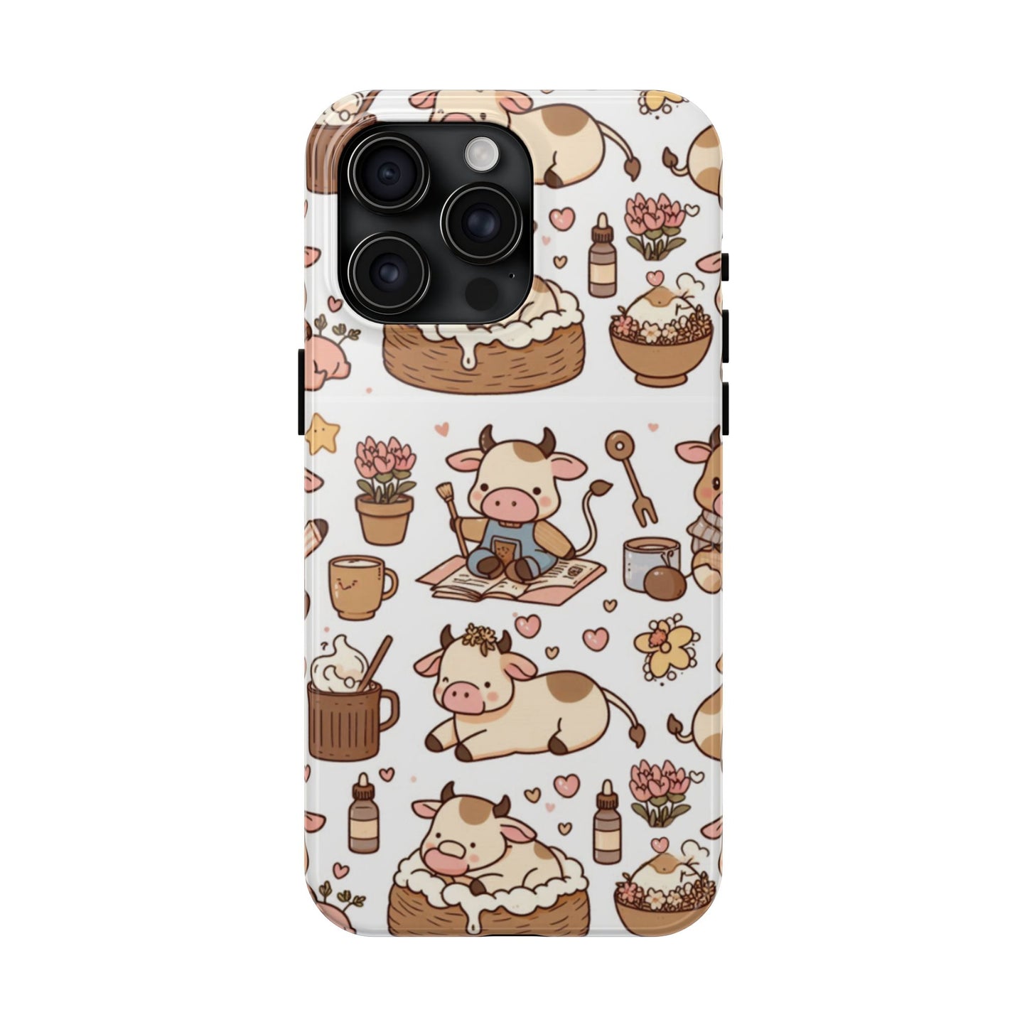 Cute Cow Phone Case, Tough Cow Themed Case, Animal Lover Gift, Durable Phone Protector, Fun Cow Print Design, Ideal for Birthdays