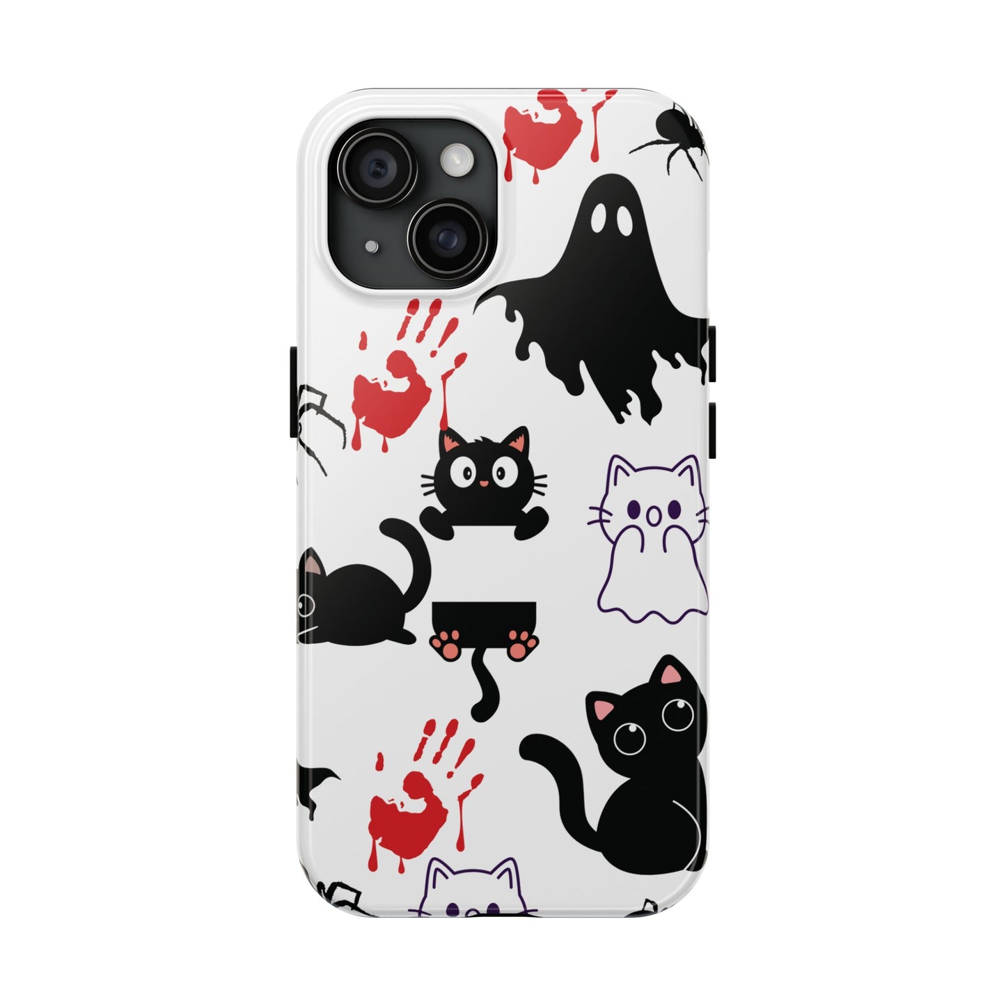 Halloween Phone Cases, Spooky Phone Cover, Cat & Ghost Design, Tough Case for Gifting, Fun and Festive