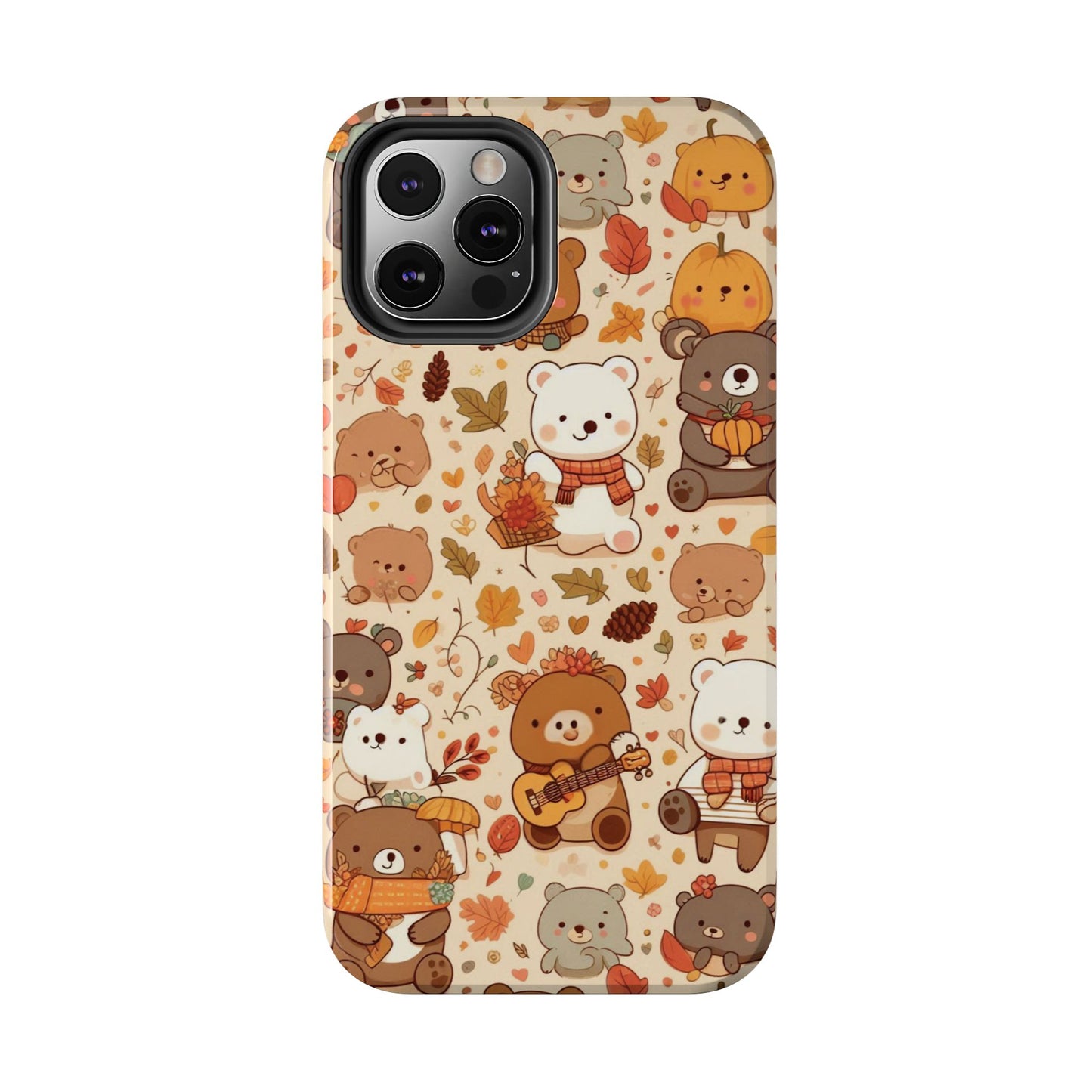 Cute Bear Phone Case - Durable Tough Cases for Animal Lovers, Gift for Kids, Cute Fall Decor, Whimsical Accessories, Fun Style