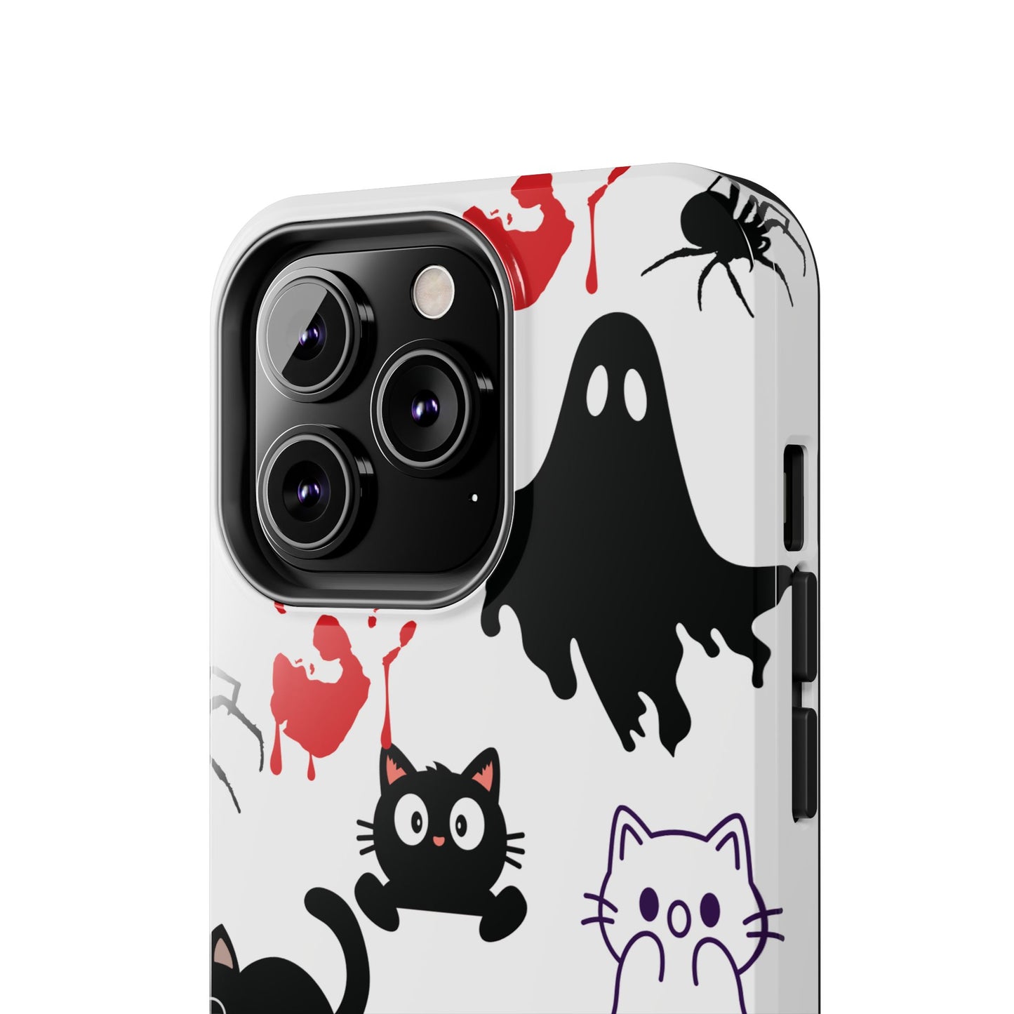 Halloween Phone Cases, Spooky Phone Cover, Cat & Ghost Design, Tough Case for Gifting, Fun and Festive