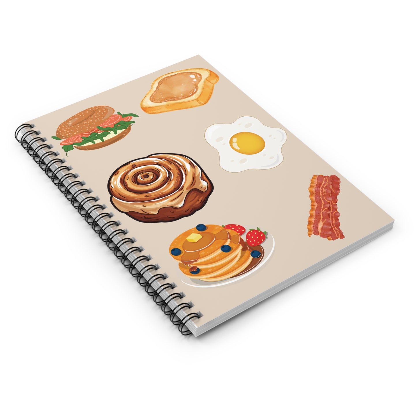 Breakfast-Themed Spiral Notebook - Perfect for Food Lovers, Journaling, School, Note-taking, Gift Idea