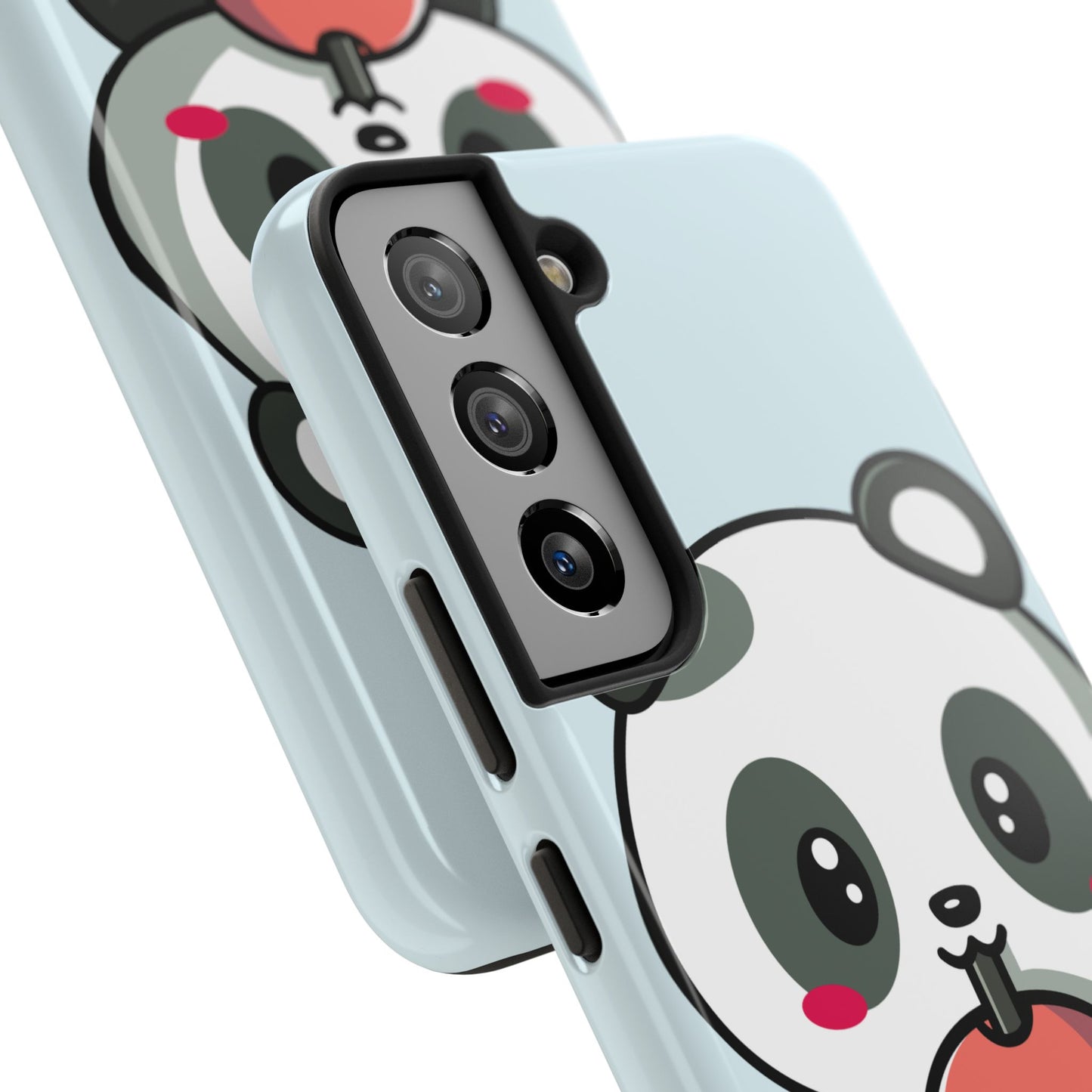 Cute Panda Phone Case with Bubble Tea Design, Tough Phone Cases, Cartoon Character Accessories, Gift for Her, Fun Mobile Cover