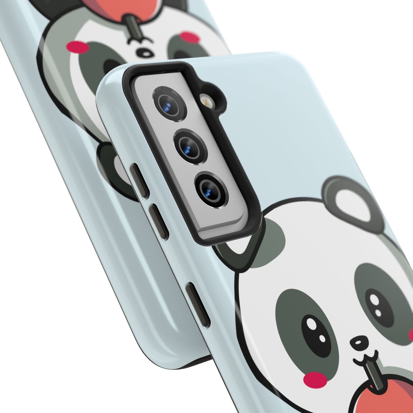 Cute Panda Phone Case with Bubble Tea Design, Tough Phone Cases, Cartoon Character Accessories, Gift for Her, Fun Mobile Cover