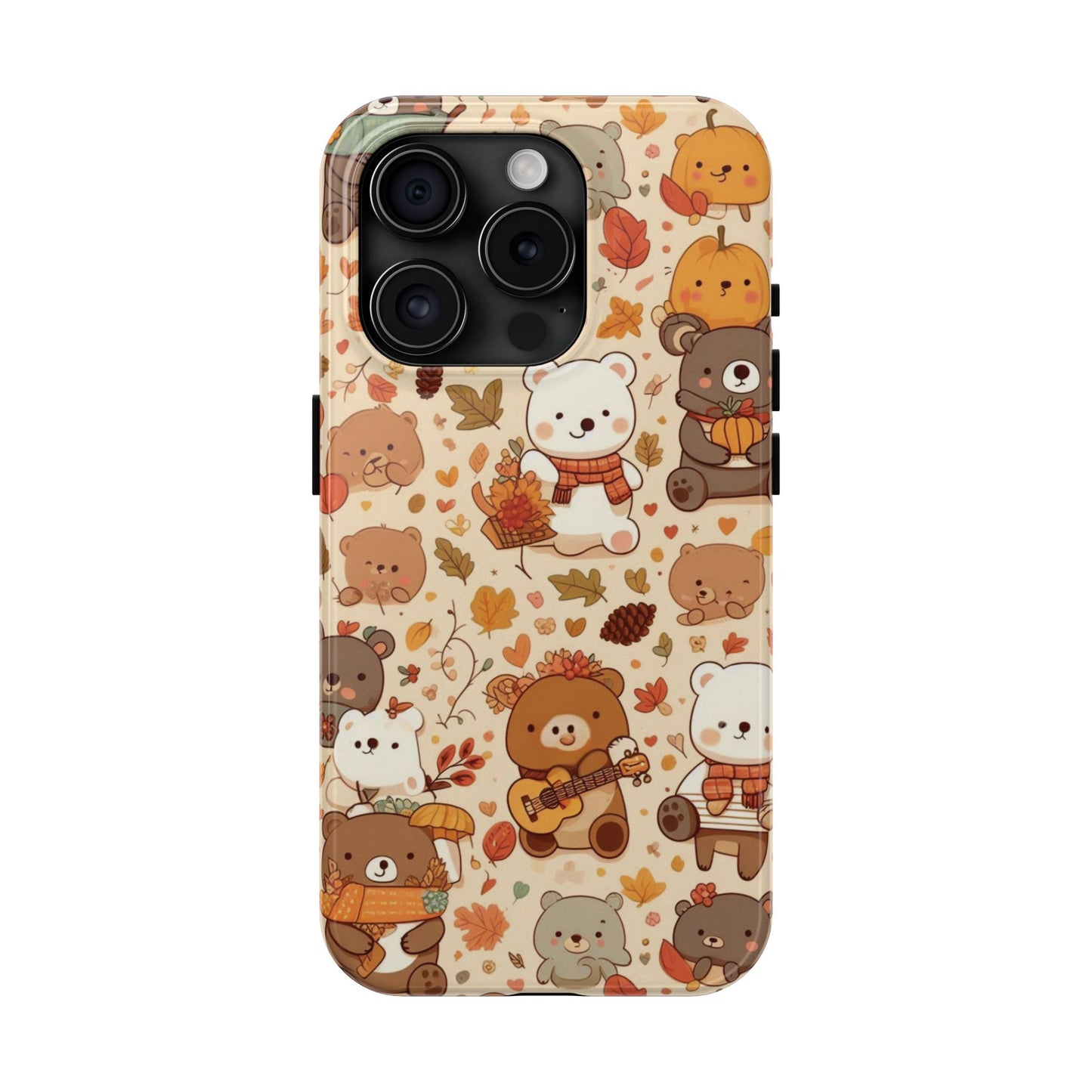 Cute Bear Phone Case - Durable Tough Cases for Animal Lovers, Gift for Kids, Cute Fall Decor, Whimsical Accessories, Fun Style