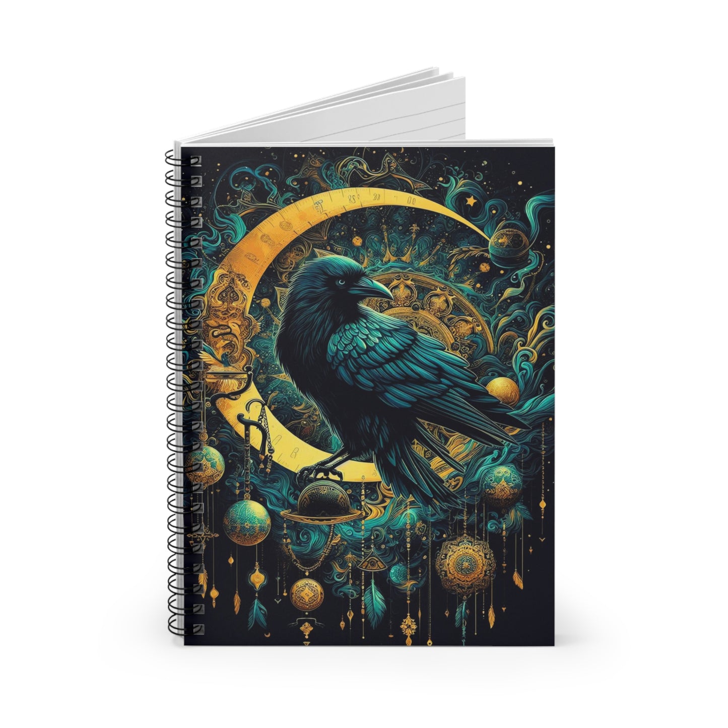 Mystical Raven Spiral Notebook - Perfect for Journaling, School, or Gift, Ideal for Witchcraft, Fantasy Lovers, and Art Enthusiasts