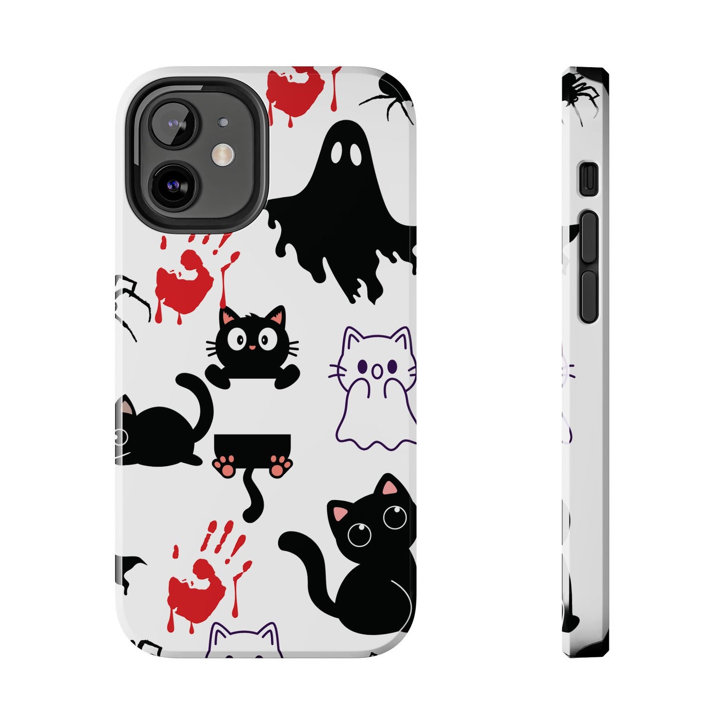 Halloween Phone Cases, Spooky Phone Cover, Cat & Ghost Design, Tough Case for Gifting, Fun and Festive