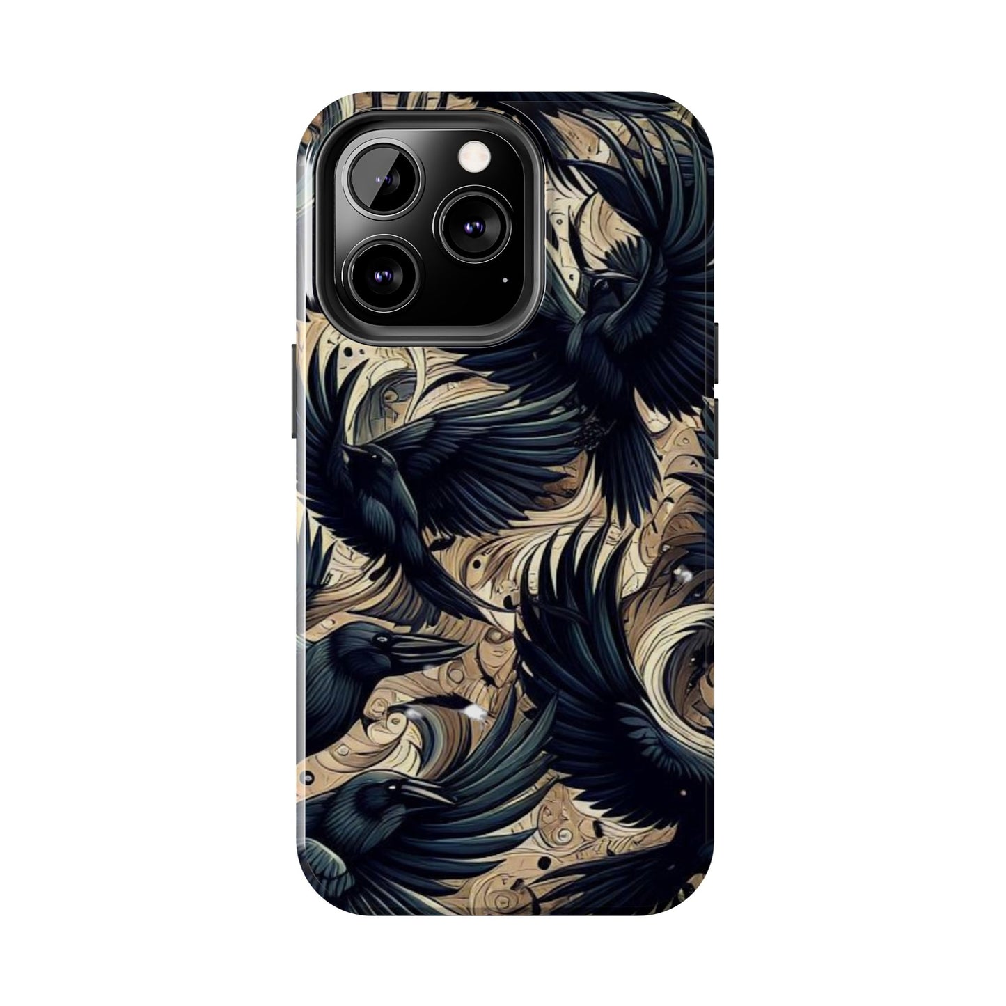 Bold Raven Phone Case | Tough and Protective | Unique Bird Design | Gift for Nature Lovers | Halloween and Fall Decor