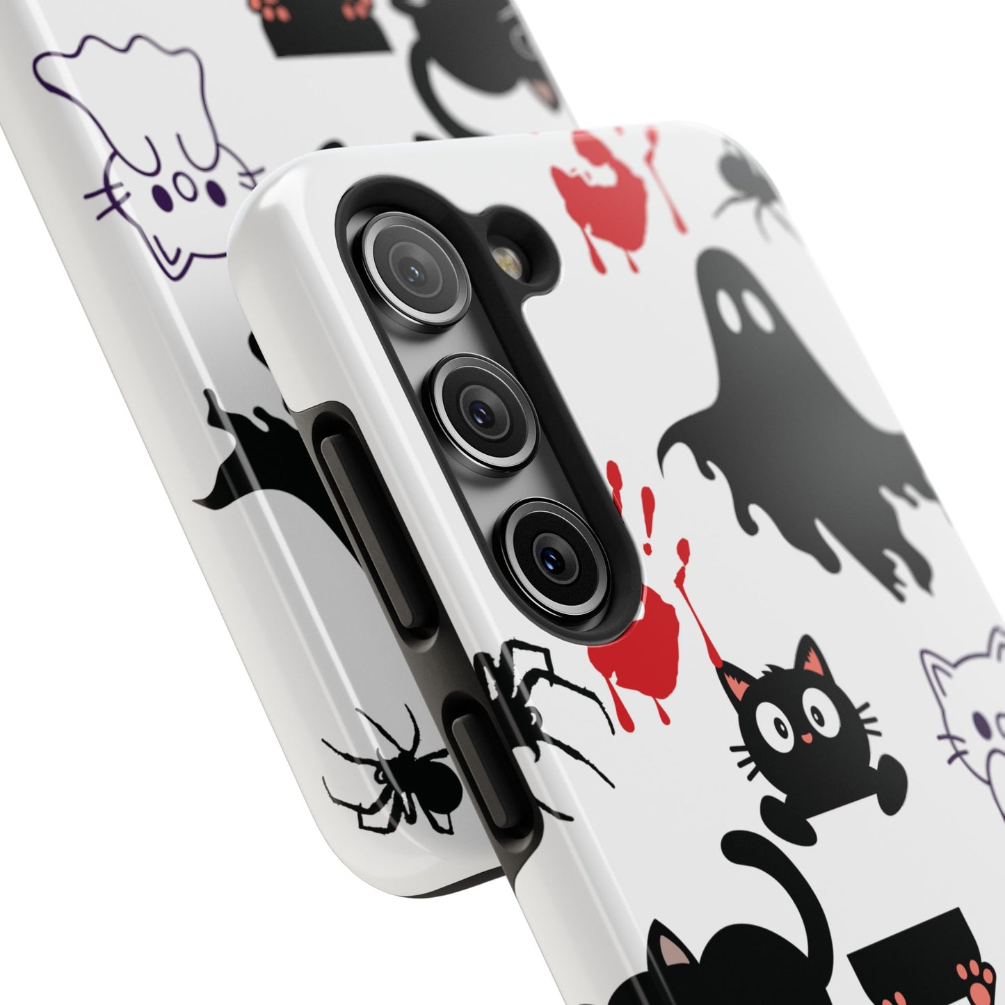 Halloween Phone Cases, Spooky Phone Cover, Cat & Ghost Design, Tough Case for Gifting, Fun and Festive