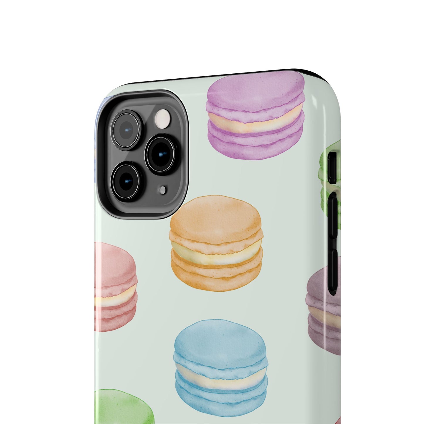 Cute Macaron Phone Case, Tough Phone Cases, Floral Phone Cover, Pastel Phone Case, Gift for Foodies, Spring Accessories