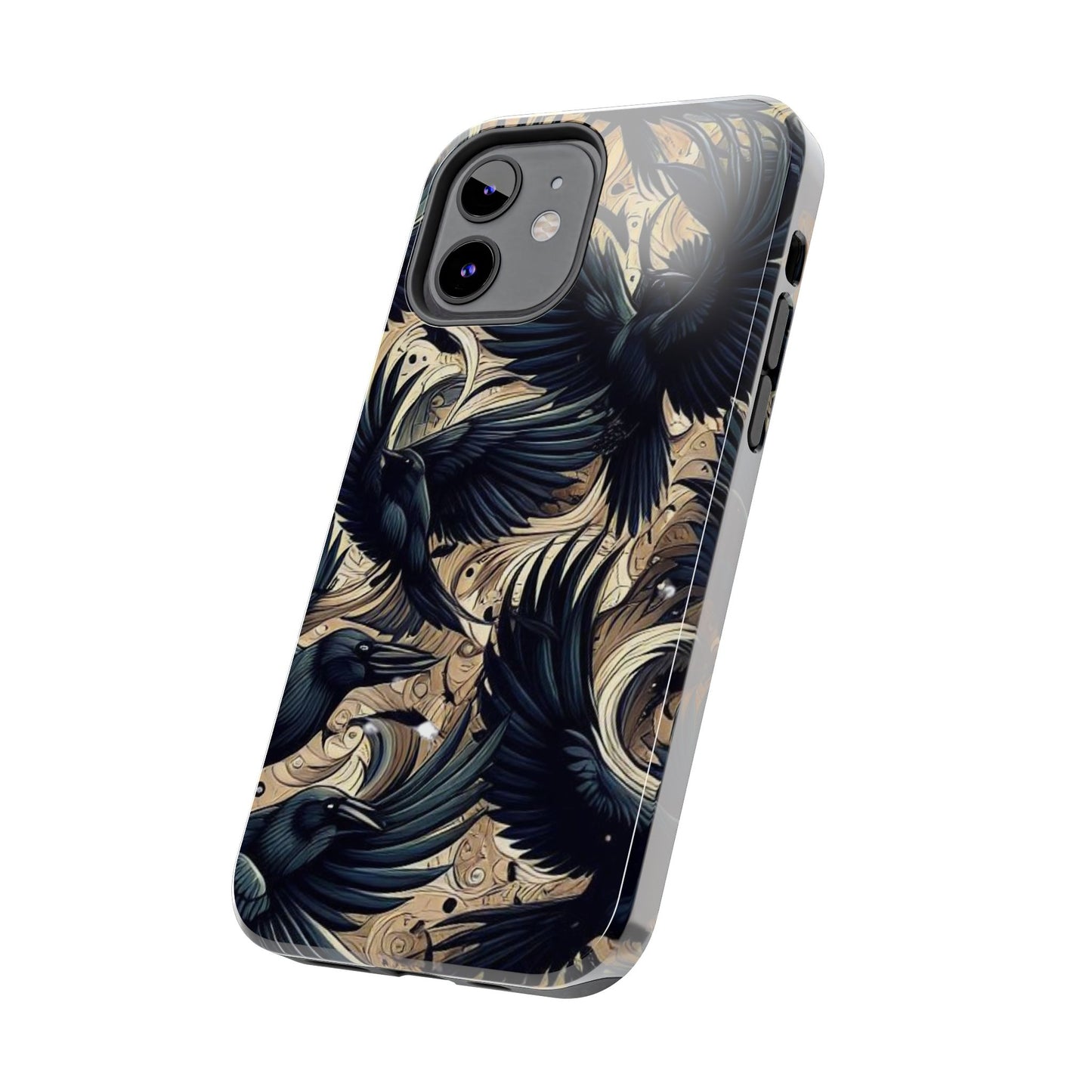 Bold Raven Phone Case | Tough and Protective | Unique Bird Design | Gift for Nature Lovers | Halloween and Fall Decor