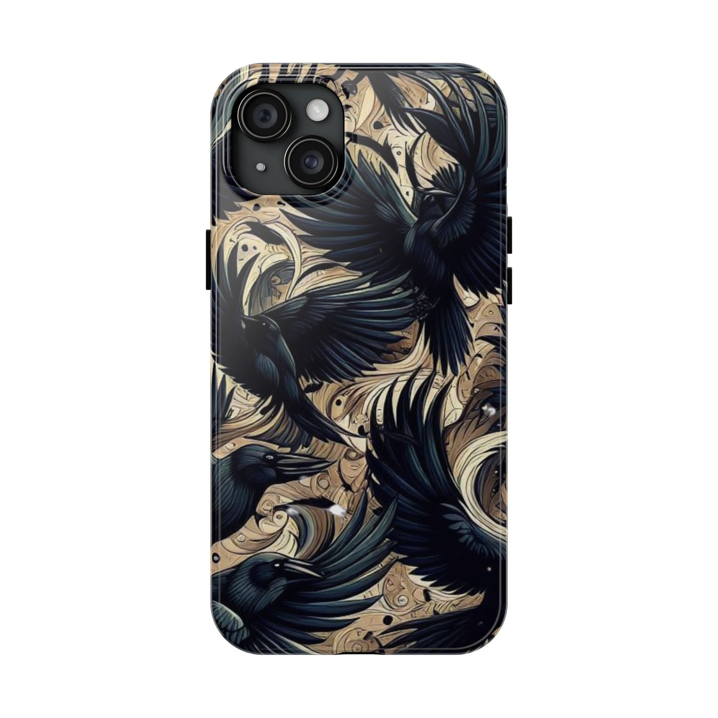 Bold Raven Phone Case | Tough and Protective | Unique Bird Design | Gift for Nature Lovers | Halloween and Fall Decor