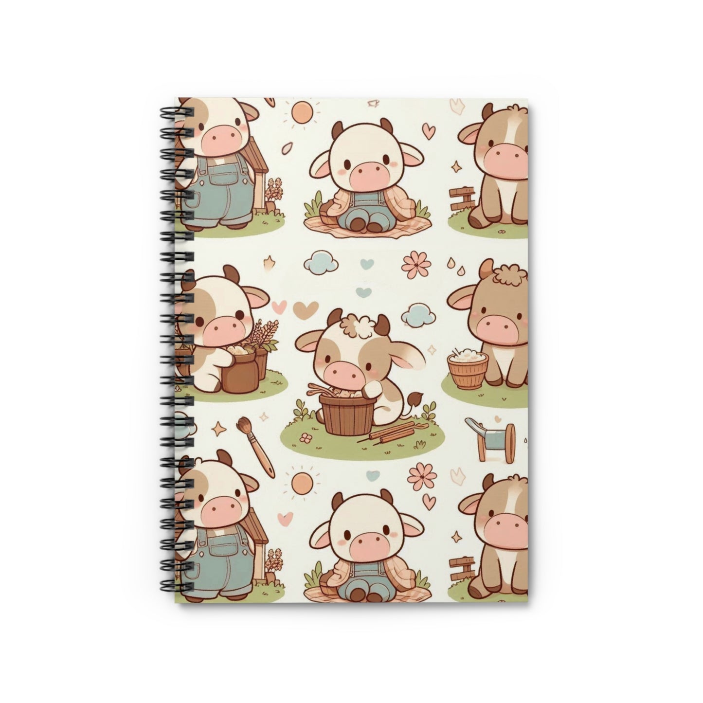 Cute Cow Spiral Notebook for Animal Lovers | Gifts for Kids, Stationery, Journaling, Cow Decor, Farmhouse Style