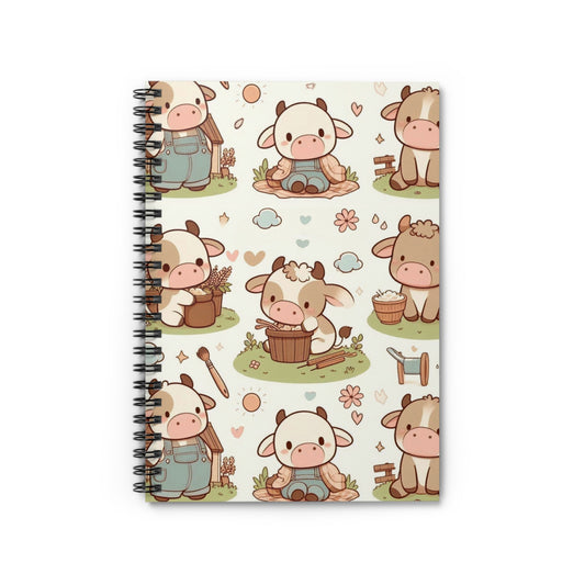 Cute Cow Spiral Notebook for Animal Lovers | Gifts for Kids, Stationery, Journaling, Cow Decor, Farmhouse Style