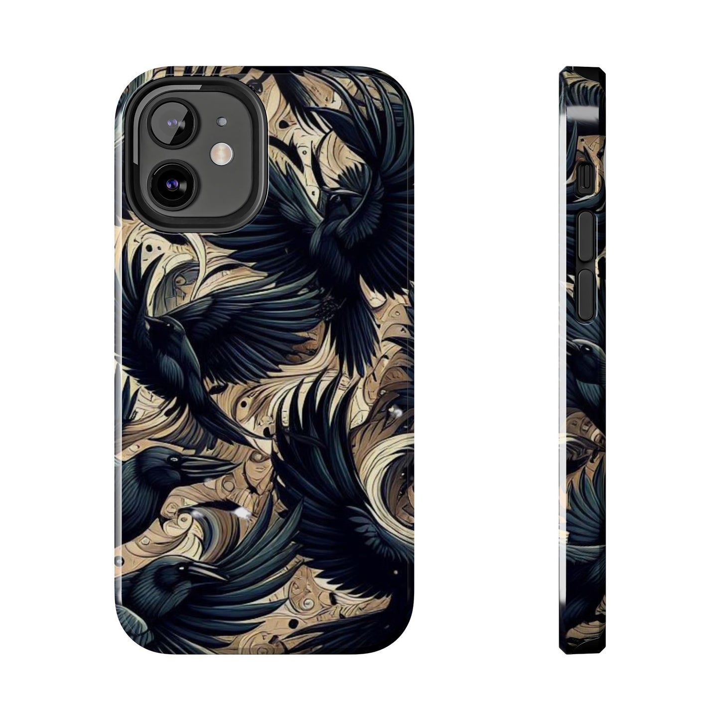 Bold Raven Phone Case | Tough and Protective | Unique Bird Design | Gift for Nature Lovers | Halloween and Fall Decor