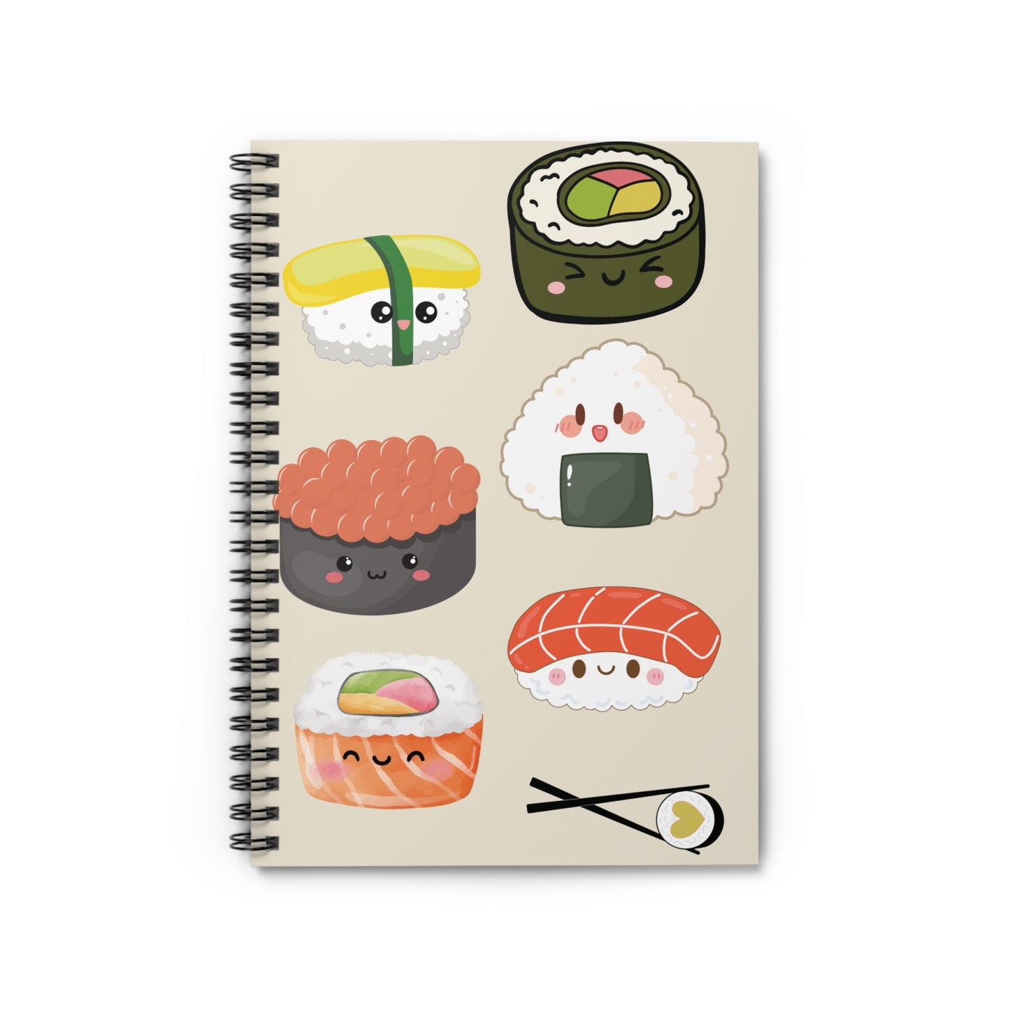 Cute Sushi Spiral Notebook - Perfect for Students, Journal Lovers, Gift for Foodies, School Supplies, Cute Stationery