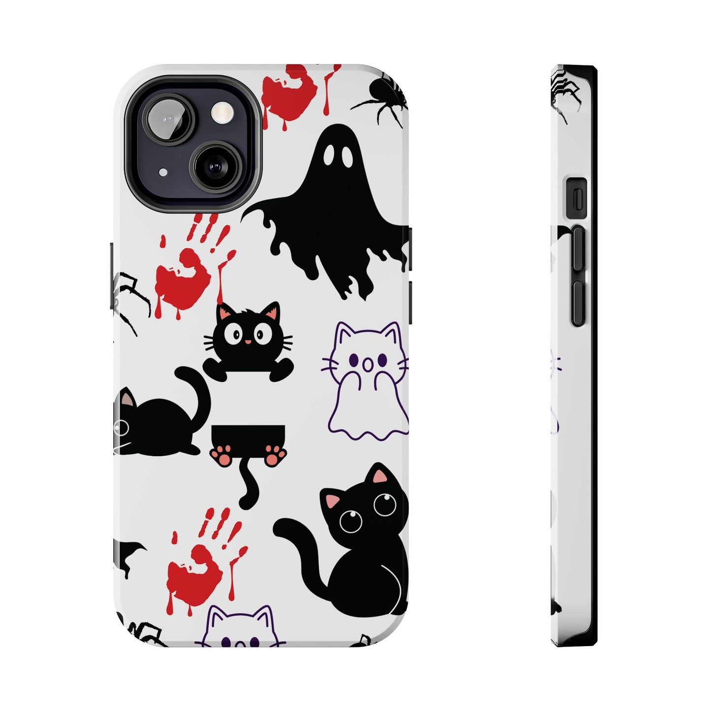 Halloween Phone Cases, Spooky Phone Cover, Cat & Ghost Design, Tough Case for Gifting, Fun and Festive