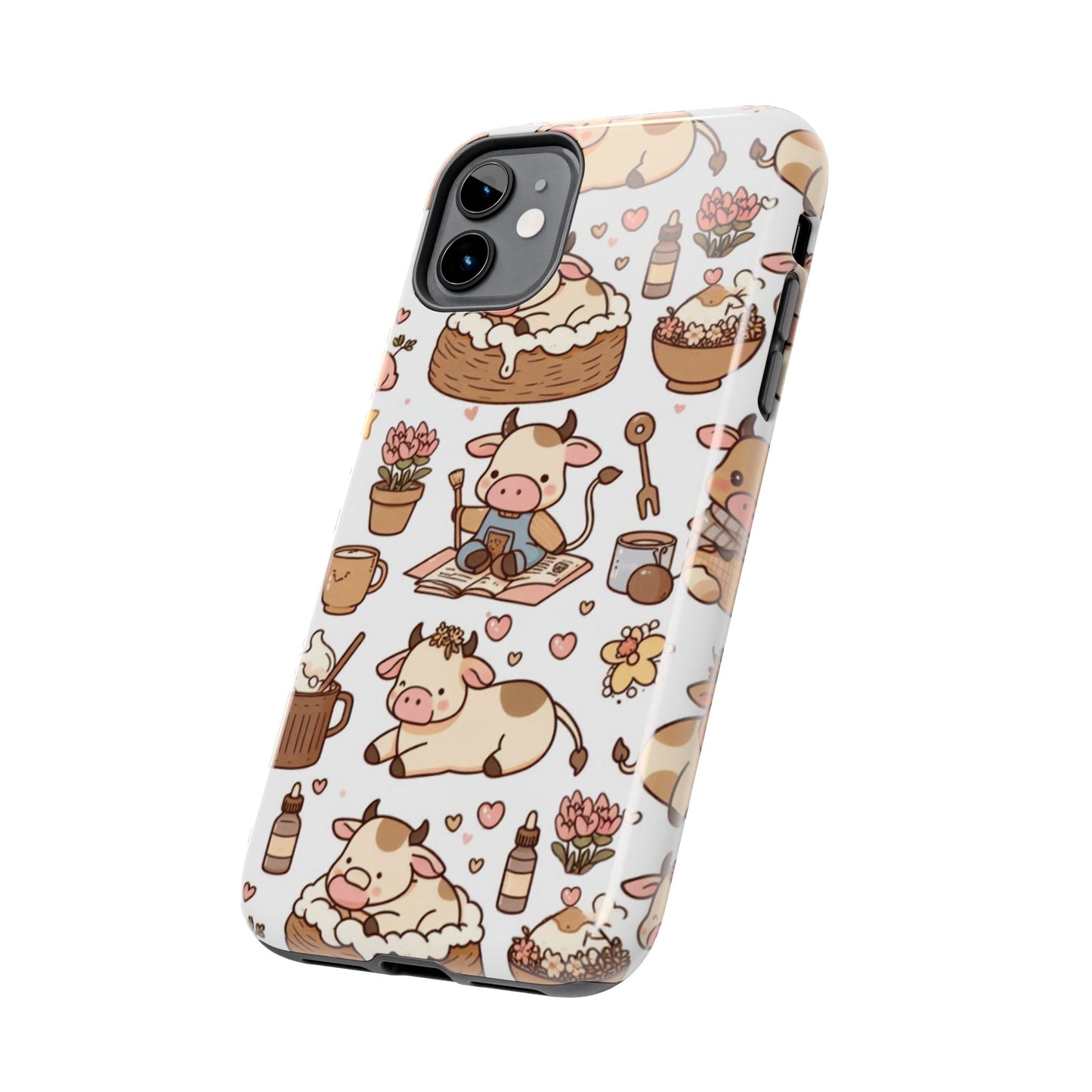 Cute Cow Phone Case, Tough Cow Themed Case, Animal Lover Gift, Durable Phone Protector, Fun Cow Print Design, Ideal for Birthdays