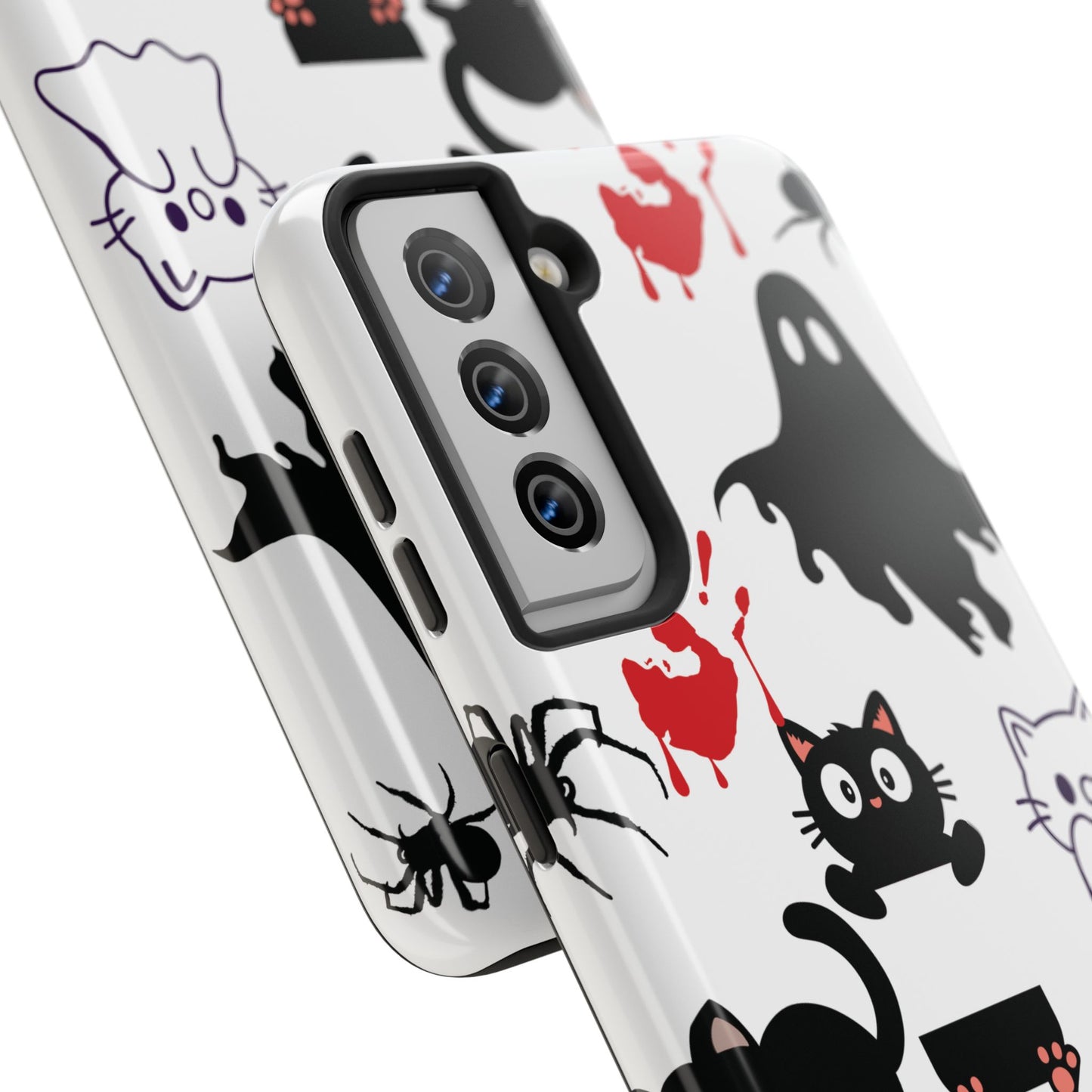 Halloween Phone Cases, Spooky Phone Cover, Cat & Ghost Design, Tough Case for Gifting, Fun and Festive