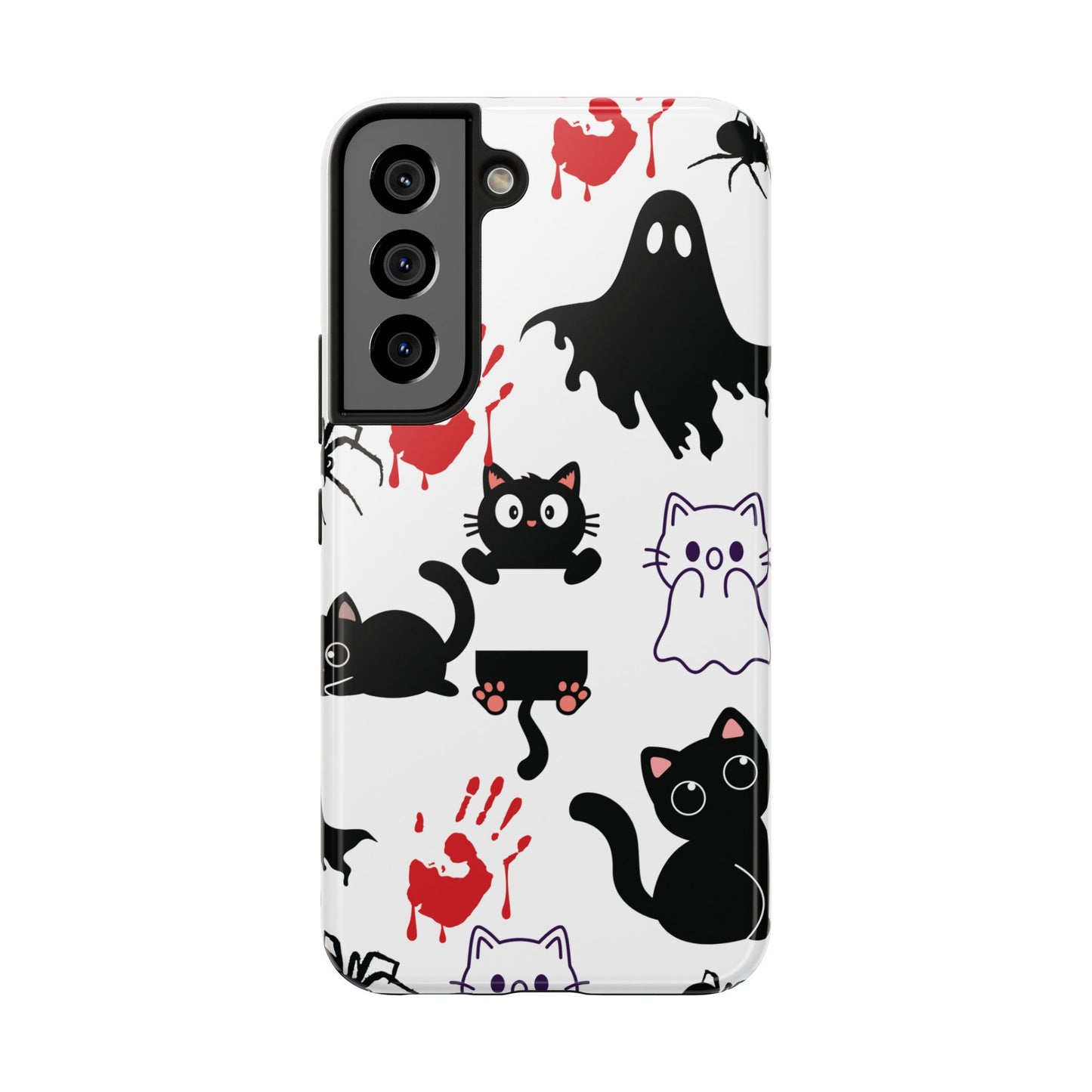 Halloween Phone Cases, Spooky Phone Cover, Cat & Ghost Design, Tough Case for Gifting, Fun and Festive