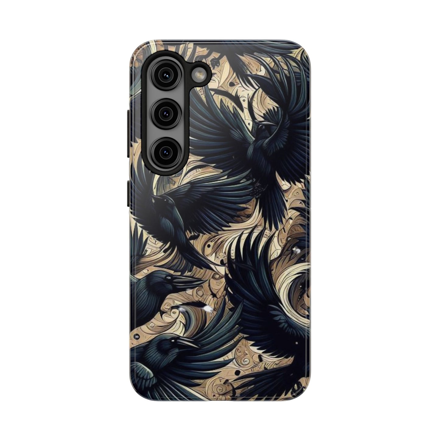 Bold Raven Phone Case | Tough and Protective | Unique Bird Design | Gift for Nature Lovers | Halloween and Fall Decor