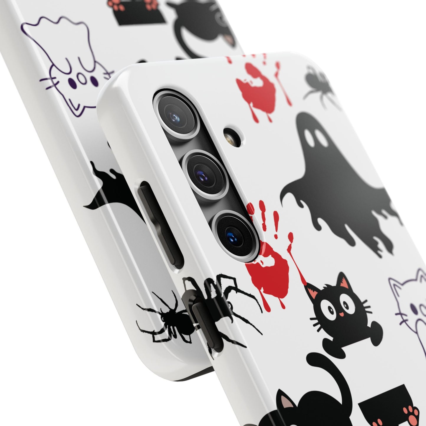 Halloween Phone Cases, Spooky Phone Cover, Cat & Ghost Design, Tough Case for Gifting, Fun and Festive