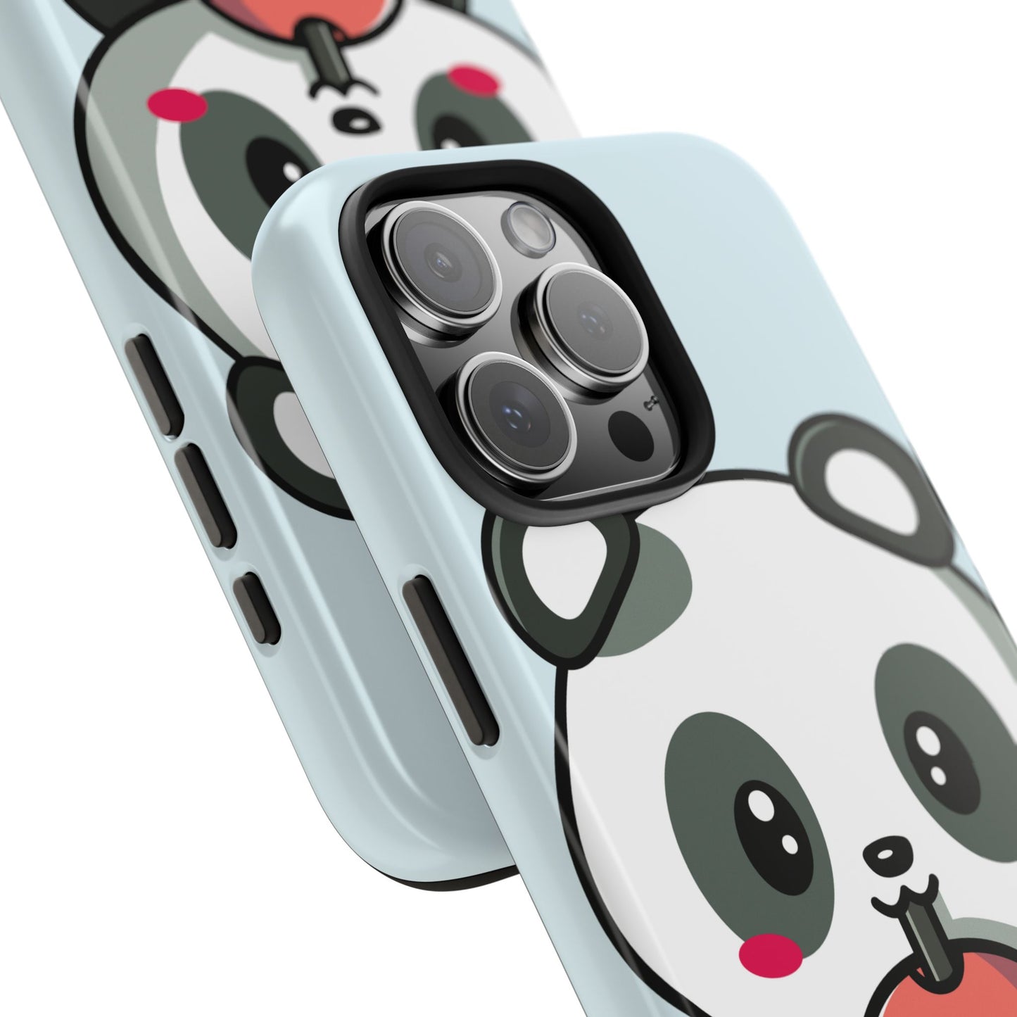 Cute Panda Phone Case with Bubble Tea Design, Tough Phone Cases, Cartoon Character Accessories, Gift for Her, Fun Mobile Cover