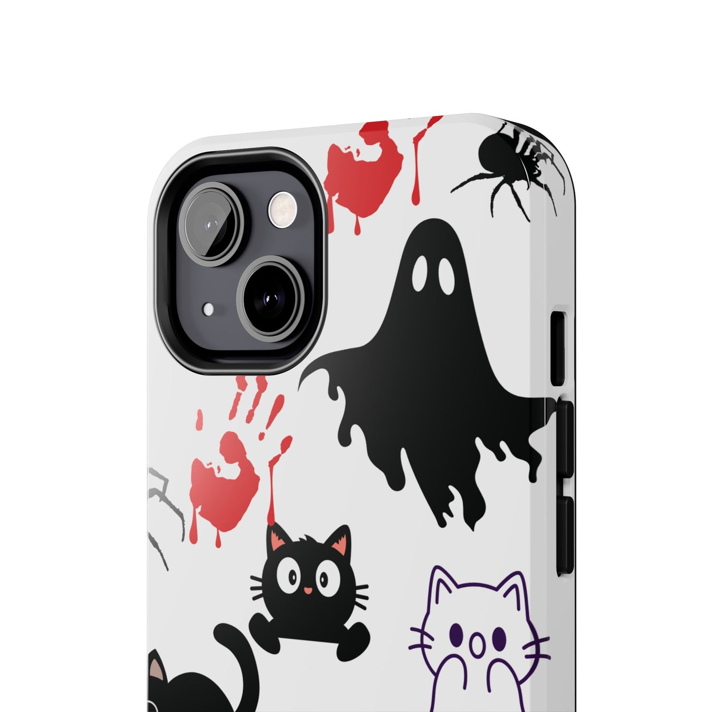 Halloween Phone Cases, Spooky Phone Cover, Cat & Ghost Design, Tough Case for Gifting, Fun and Festive
