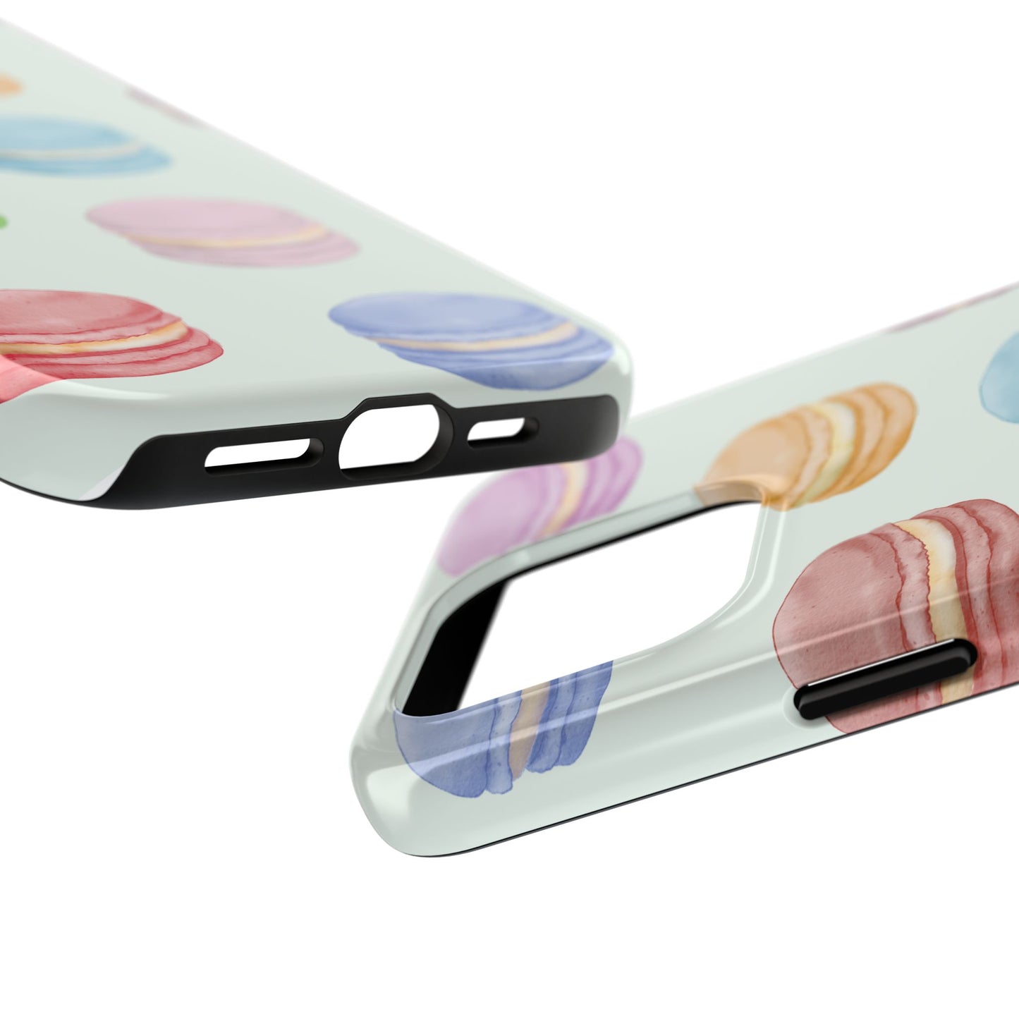Cute Macaron Phone Case, Tough Phone Cases, Floral Phone Cover, Pastel Phone Case, Gift for Foodies, Spring Accessories