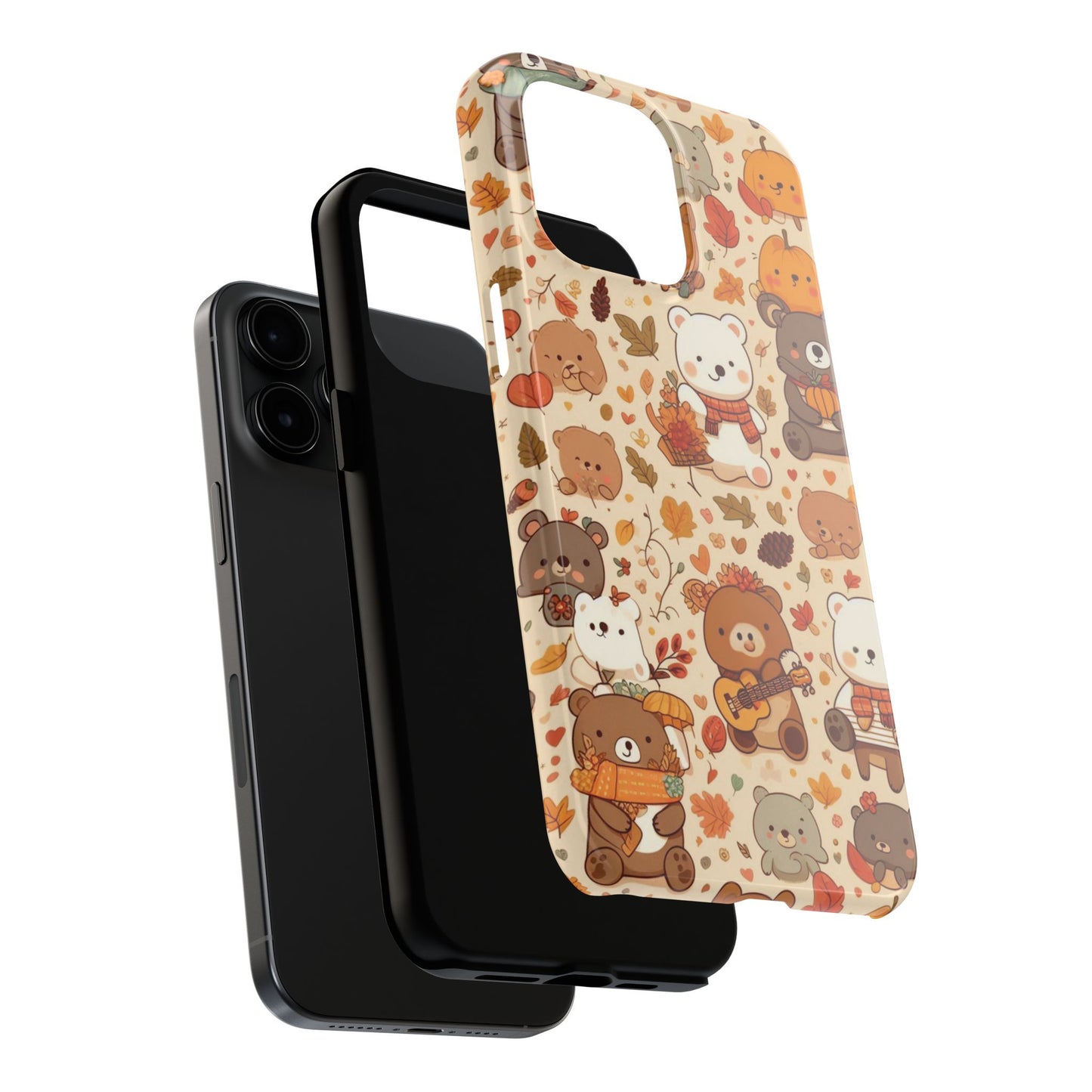 Cute Bear Phone Case - Durable Tough Cases for Animal Lovers, Gift for Kids, Cute Fall Decor, Whimsical Accessories, Fun Style