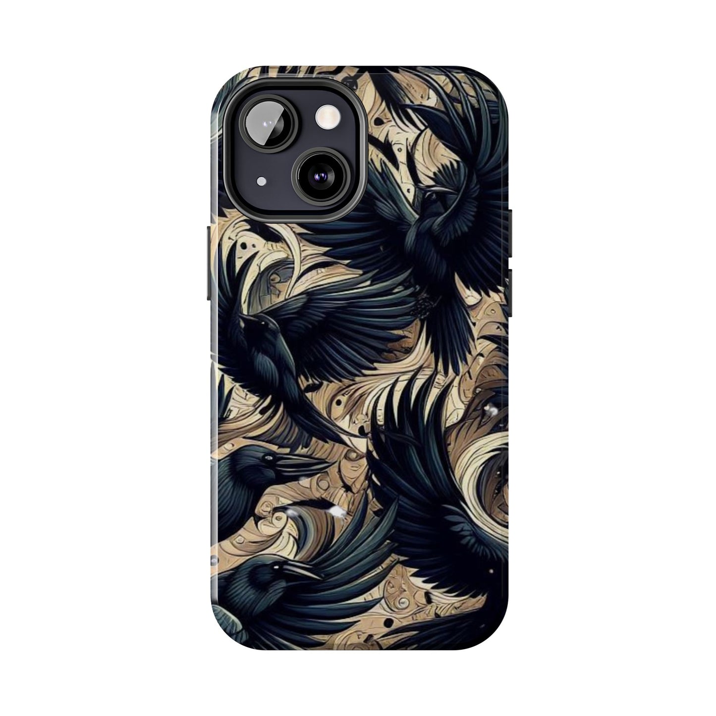 Bold Raven Phone Case | Tough and Protective | Unique Bird Design | Gift for Nature Lovers | Halloween and Fall Decor
