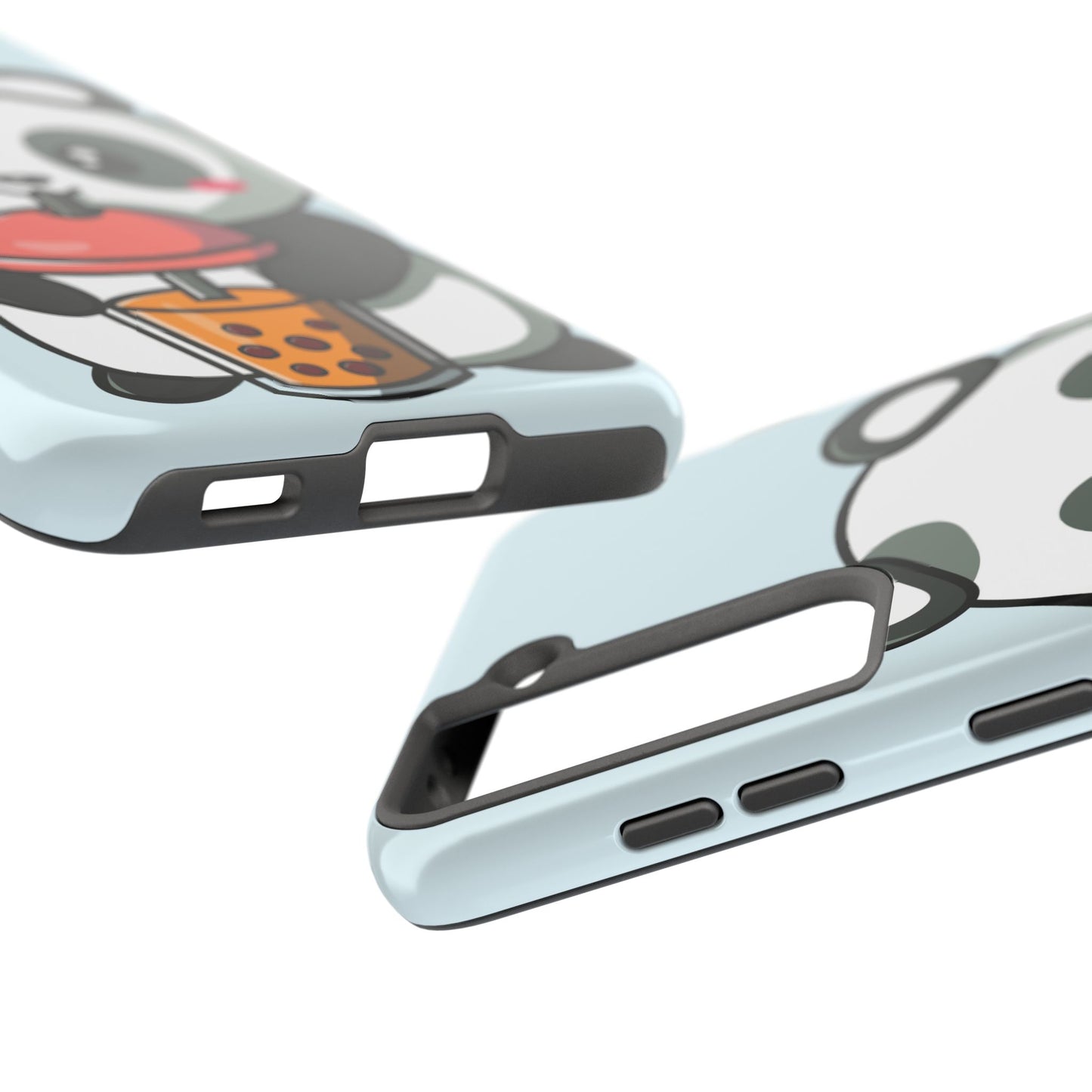 Cute Panda Phone Case with Bubble Tea Design, Tough Phone Cases, Cartoon Character Accessories, Gift for Her, Fun Mobile Cover