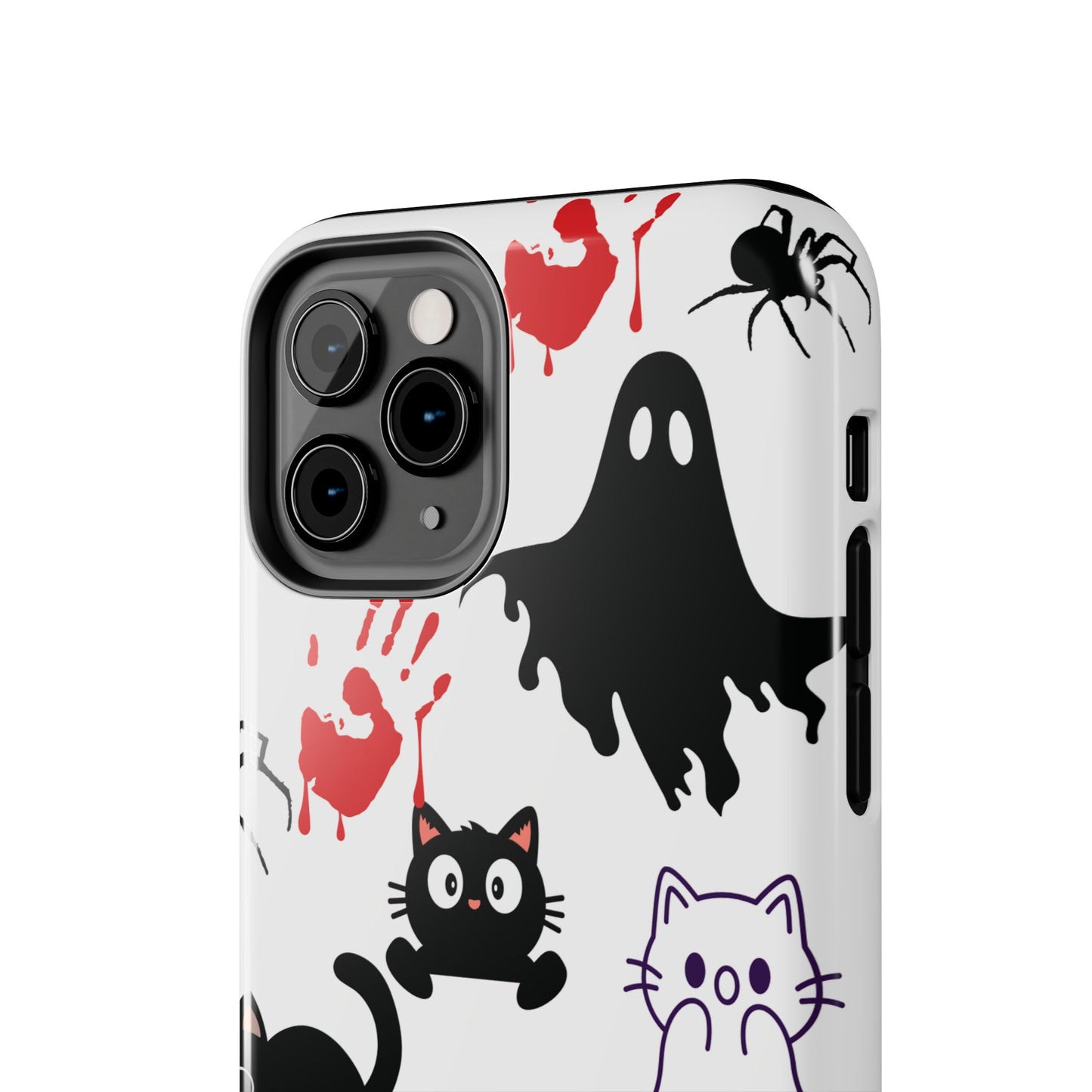 Halloween Phone Cases, Spooky Phone Cover, Cat & Ghost Design, Tough Case for Gifting, Fun and Festive
