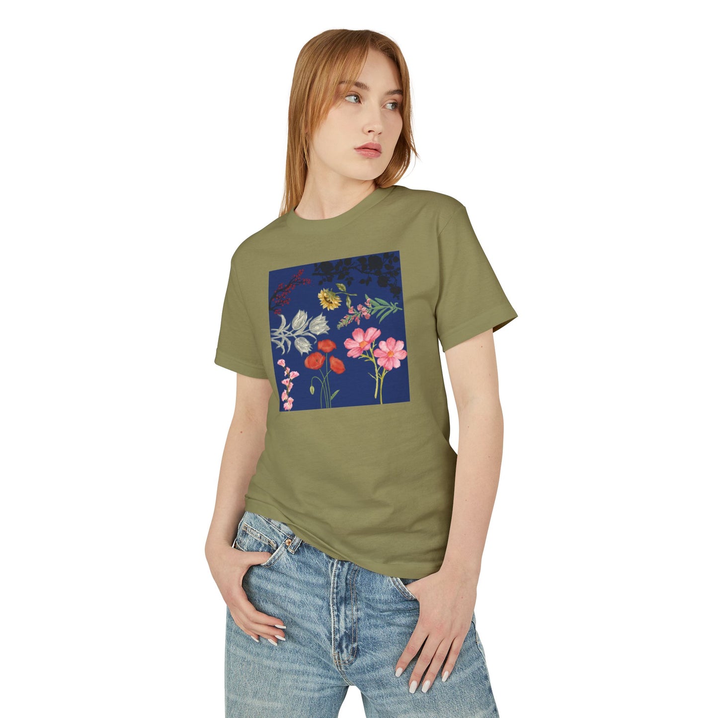 Botanical Print Cotton Tee - Perfect for Spring & Nature Lovers