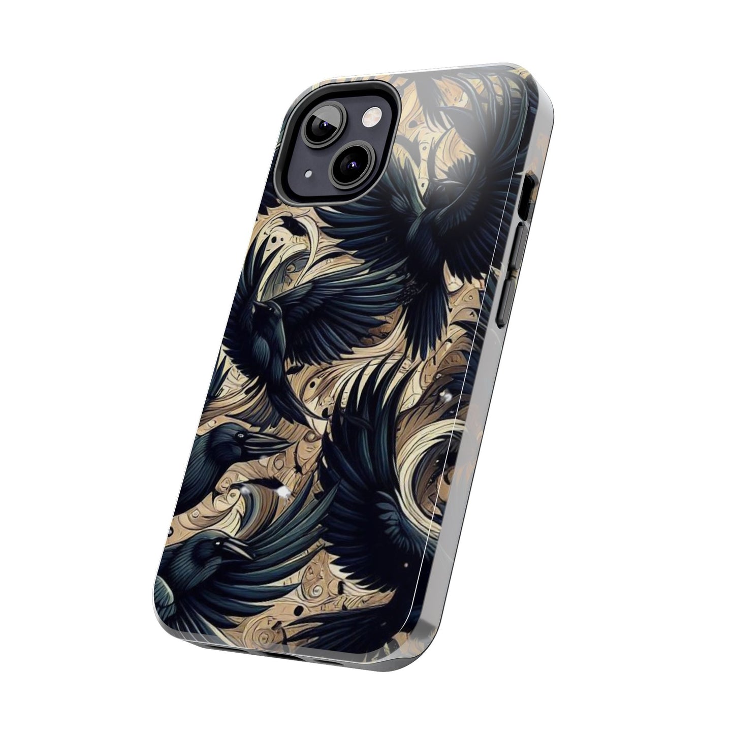Bold Raven Phone Case | Tough and Protective | Unique Bird Design | Gift for Nature Lovers | Halloween and Fall Decor