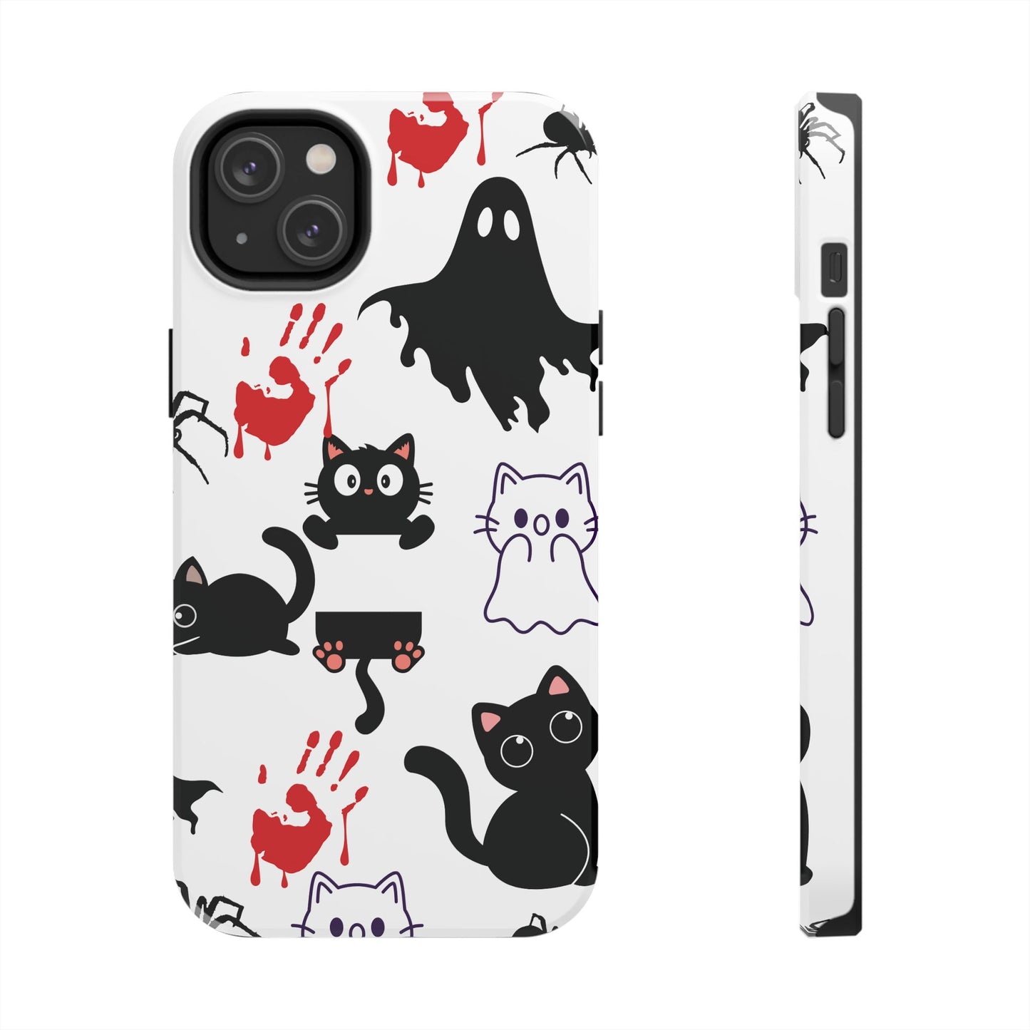 Halloween Phone Cases, Spooky Phone Cover, Cat & Ghost Design, Tough Case for Gifting, Fun and Festive