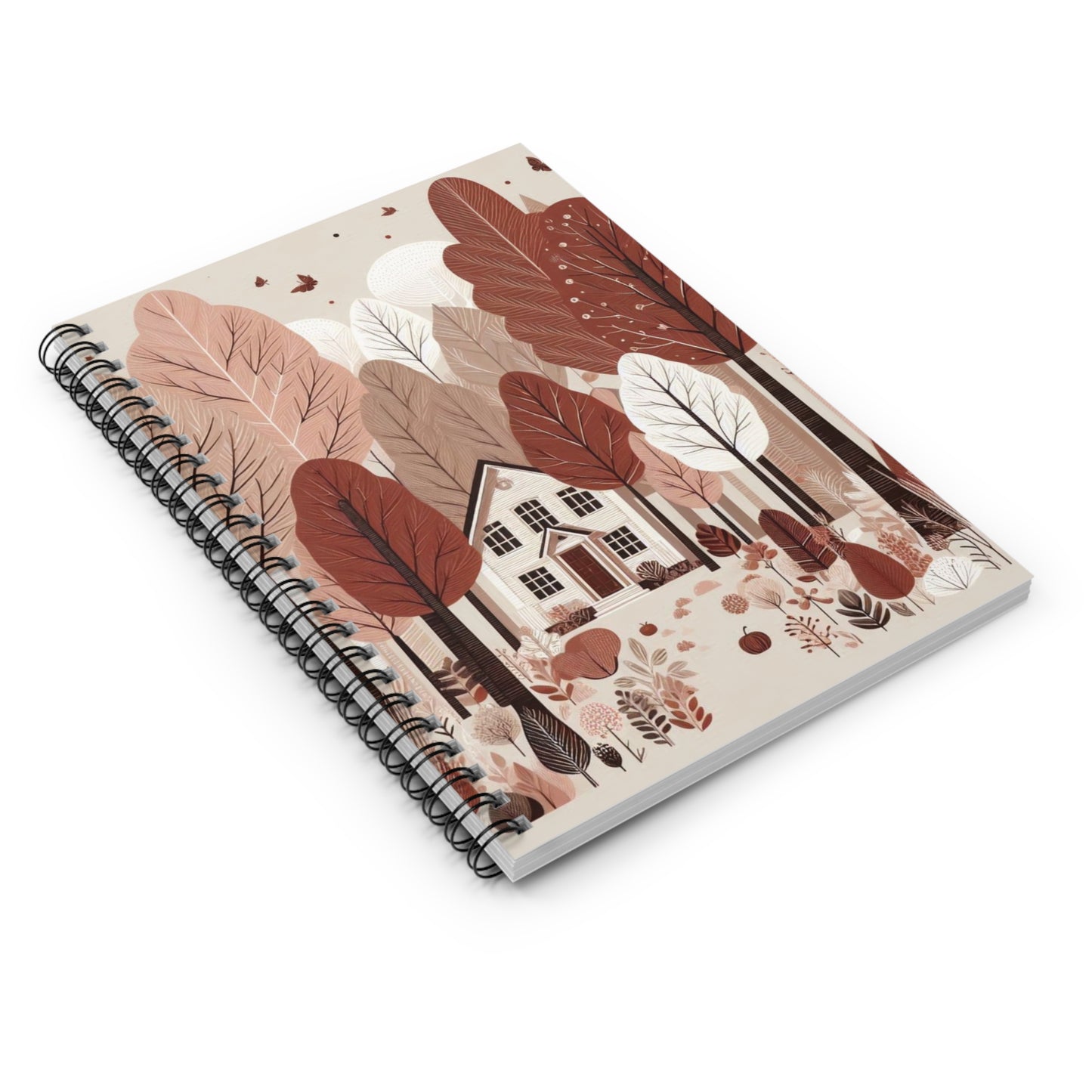 Charming Forest Spiral Notebook - Cozy Home Design, Stationery, Journaling, Gift, Nature Lover's Supplies
