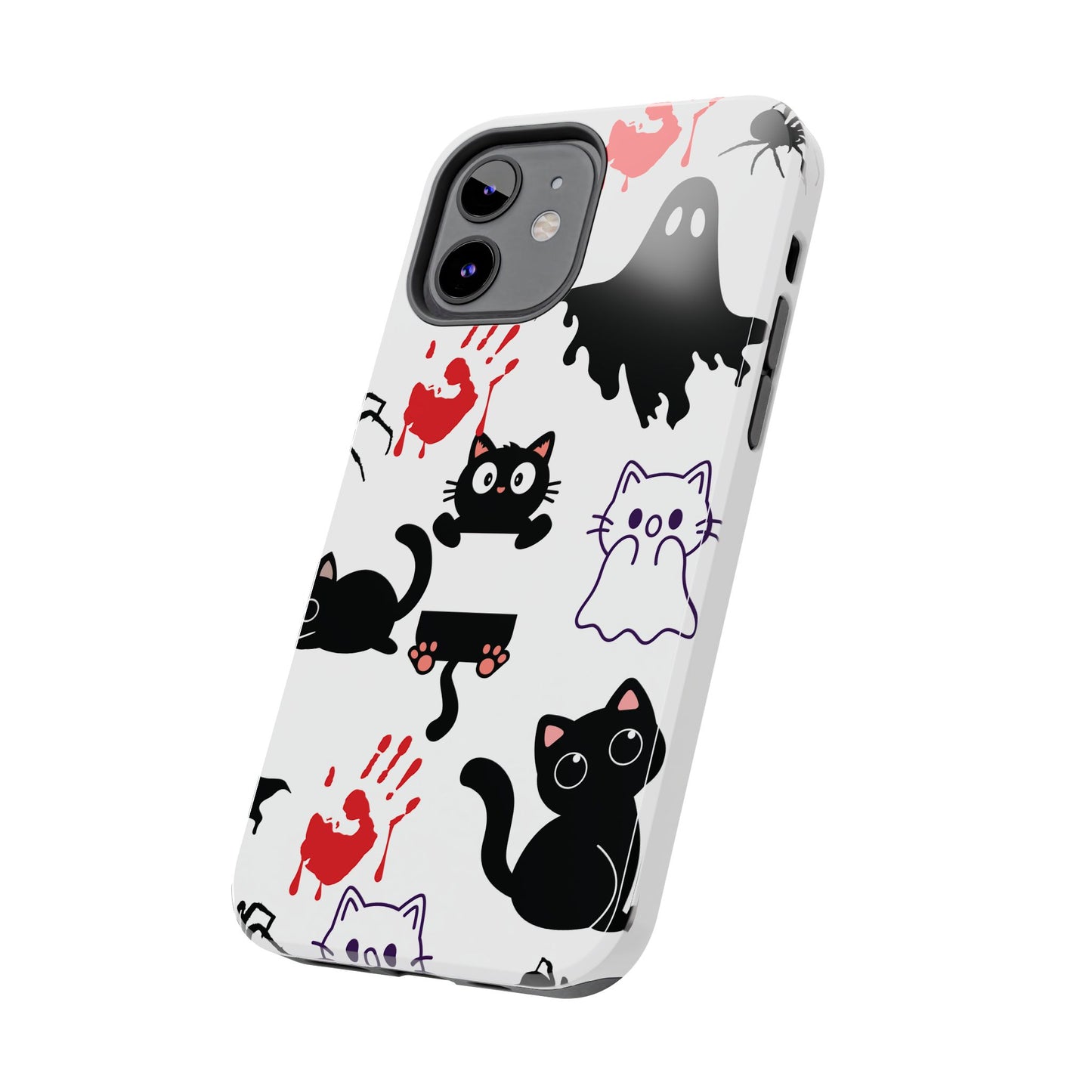Halloween Phone Cases, Spooky Phone Cover, Cat & Ghost Design, Tough Case for Gifting, Fun and Festive