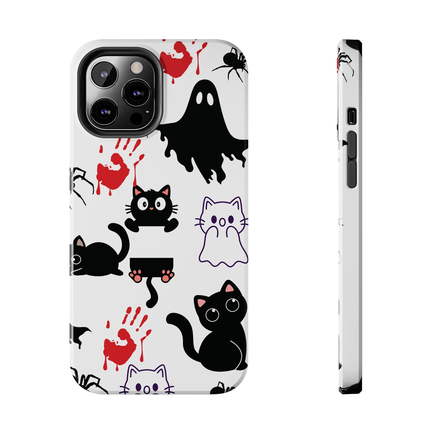 Halloween Phone Cases, Spooky Phone Cover, Cat & Ghost Design, Tough Case for Gifting, Fun and Festive